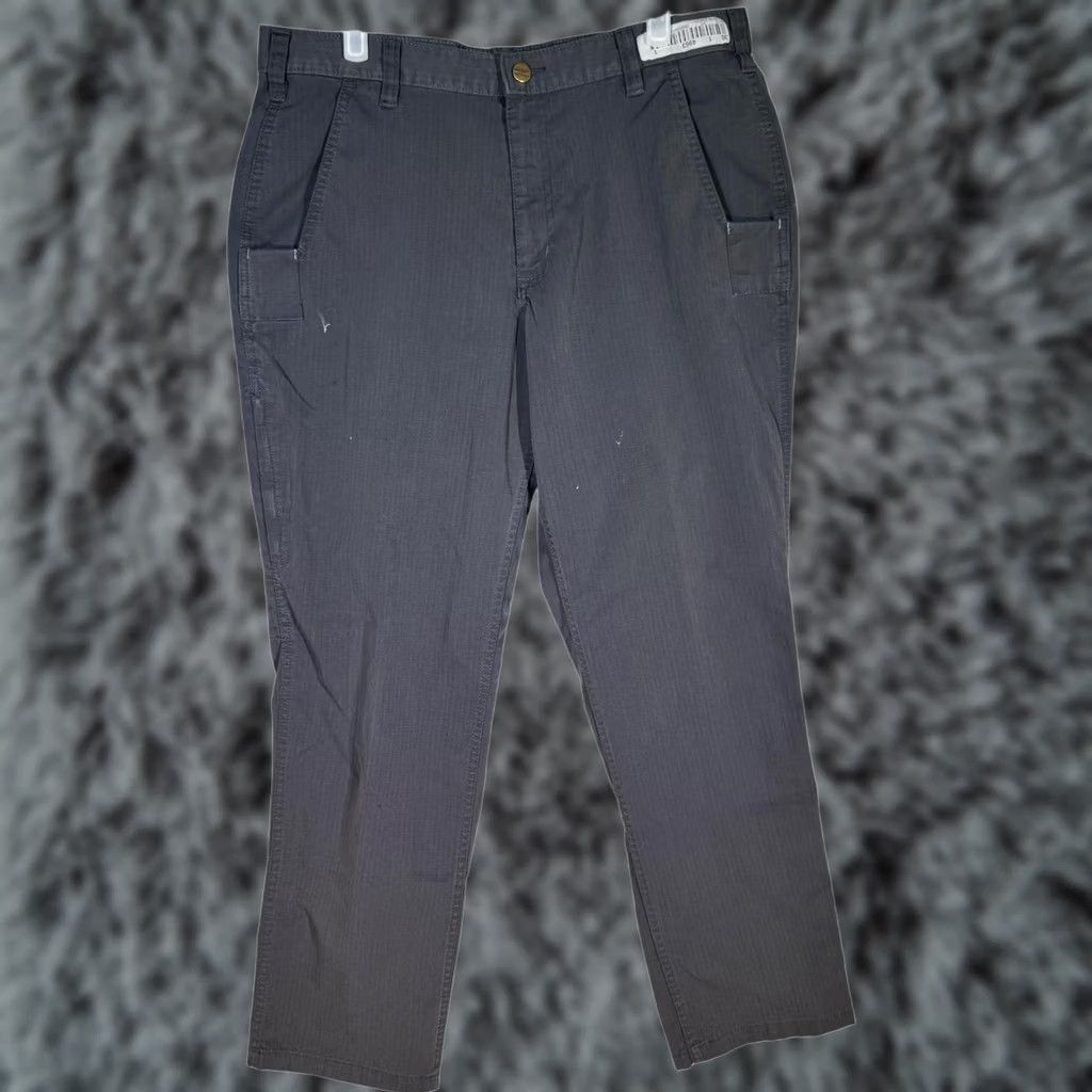 Carhartt VINTAGE Carhartt Pants Mens 37x29 Gray Ripstop Relaxed Fit Workwear Cargo (37x29) Size US 37 - 1 Thumbnail