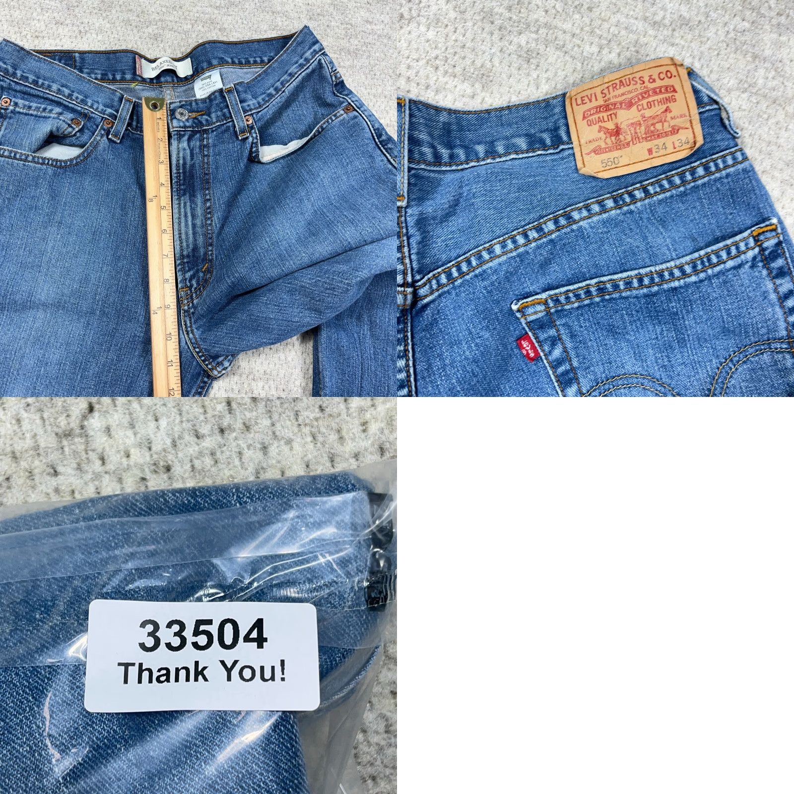 Levi's VINTAGE Levi's 550 Jeans Men 32x33 Relaxed Fit Straight Leg Med Wash 90s American Classic Levi's 500 Series Mens Jeans Size US 32 / EU 48 - 9 Thumbnail
