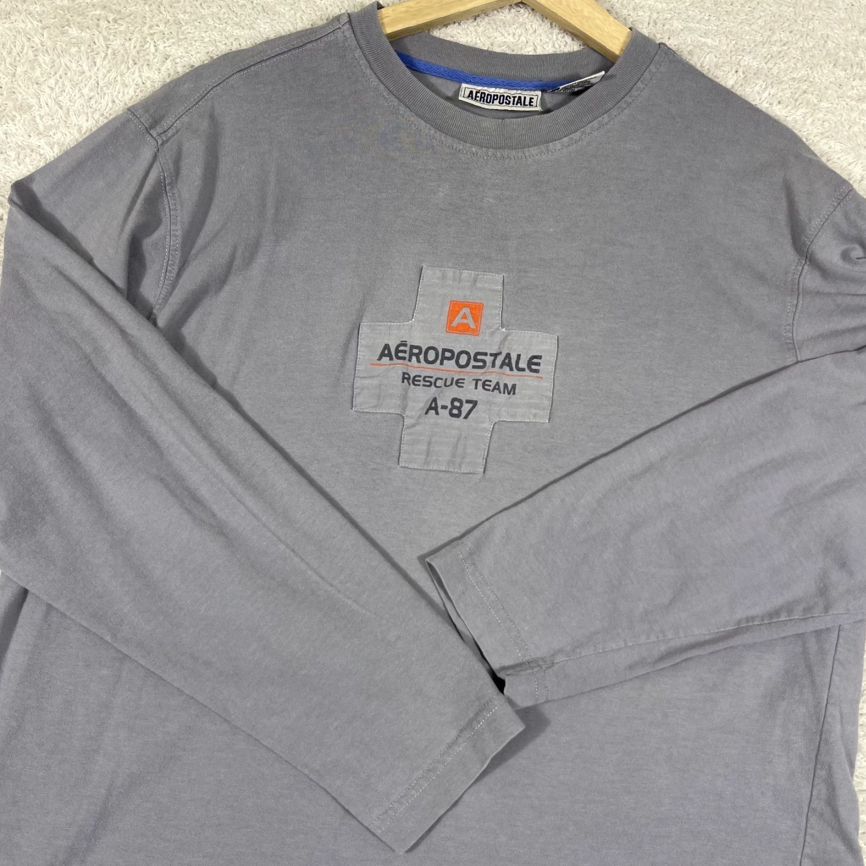 Aeropostale VINTAGE Aeropostale T-Shirt Mens Large Gray Y2K Rescue Team A-87 Ski Long Sleeve Shirt Size US L / EU 52-54 / 3 - 2 Thumbnail