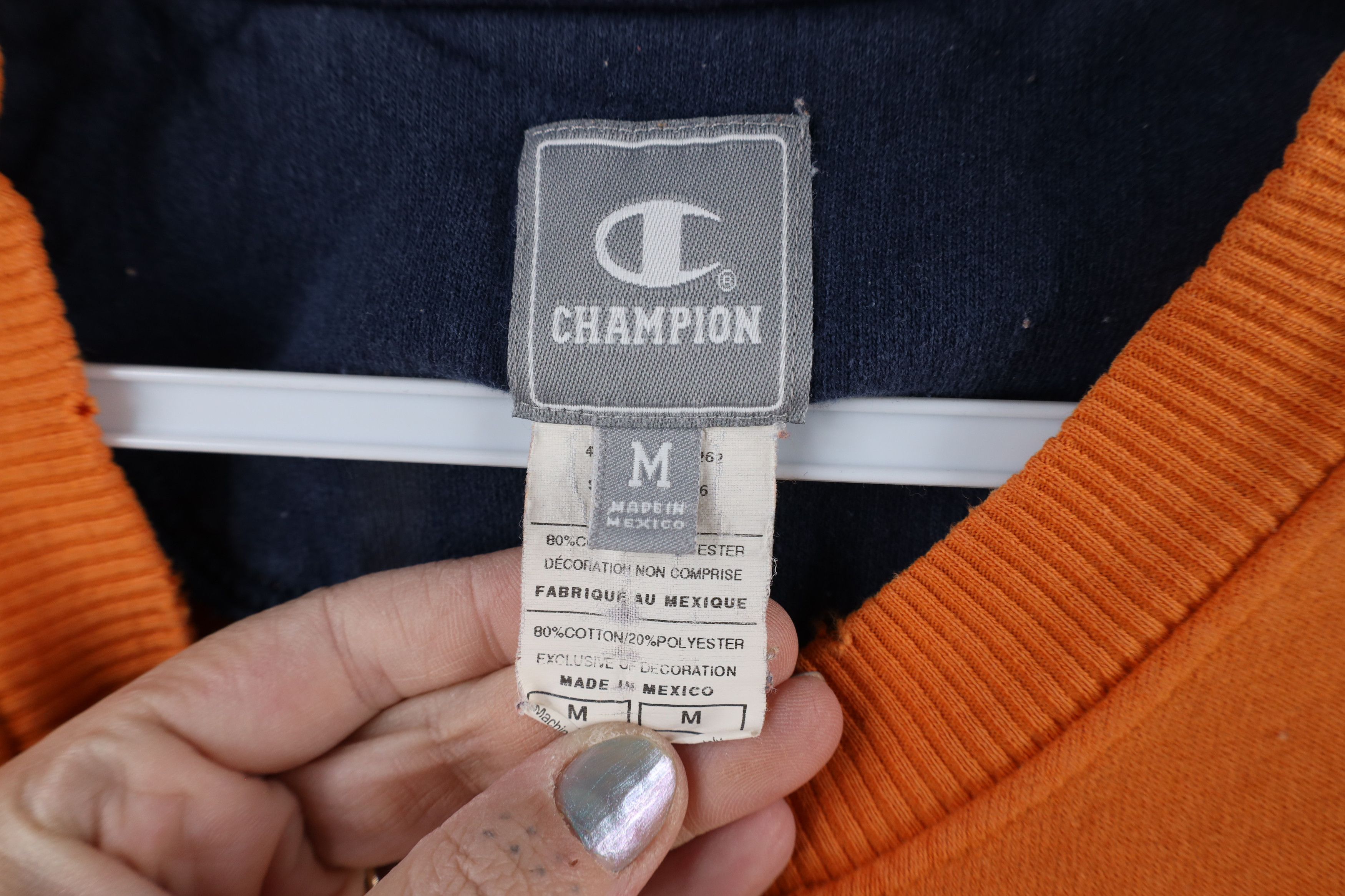 Champion × Vintage Vintage 90s Champion Boxy Fit Crewneck Sweatshirt Orange Size US M / EU 48-50 / 2 - 8 Thumbnail