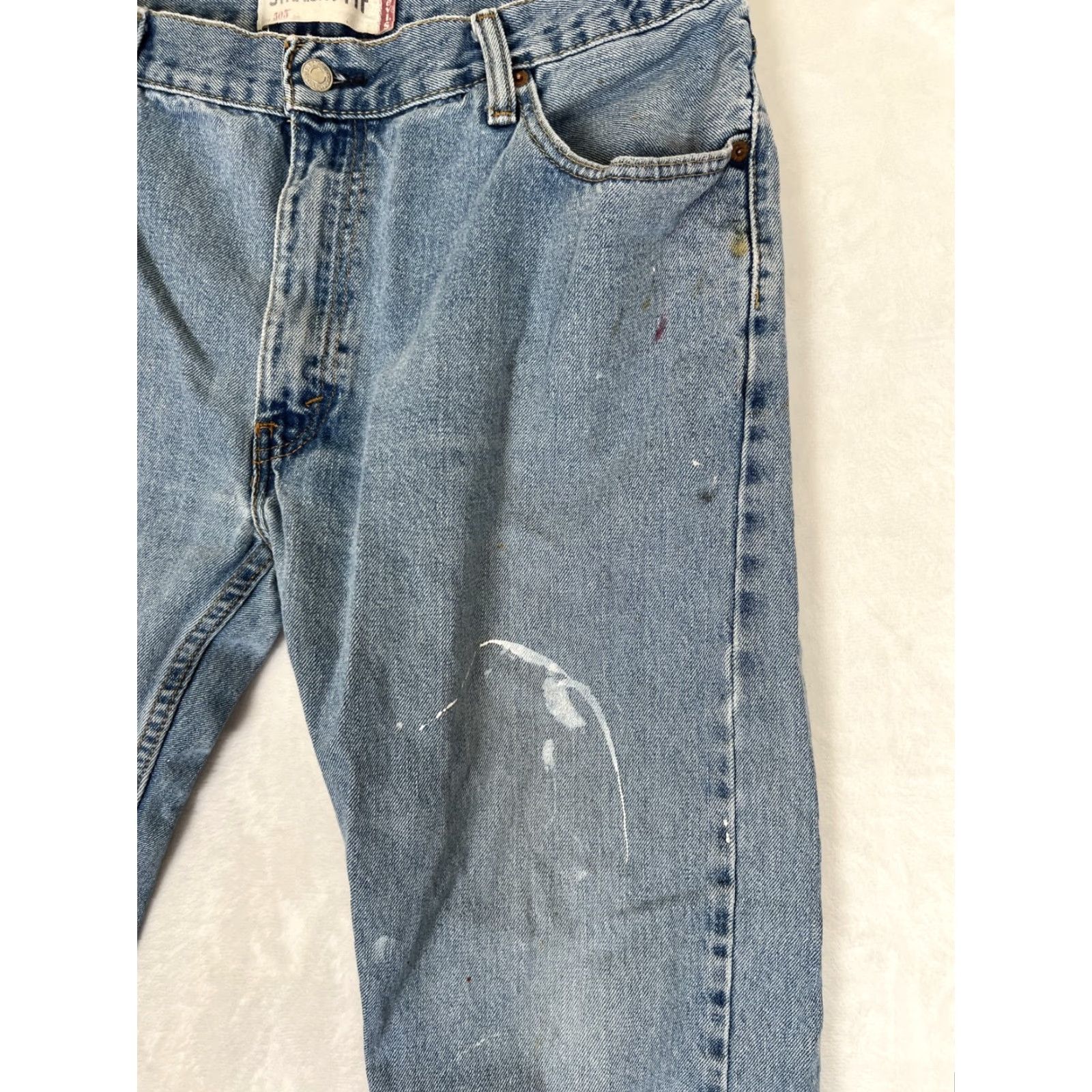 Levi's VINTAGE Levi's 505 Jeans Stand 36x32 Denim Distressed Grunge 90s Mens Blue Cotton Regular Straight 5-Pocket Zip Inseam 32 Size US 36 / EU 52 - 2 Thumbnail