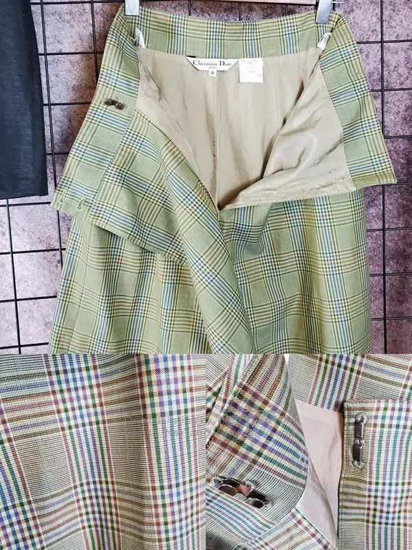 Dior Dior Green Silk Blend Plaid Skirt for Summer . Size 23" - 4 Thumbnail