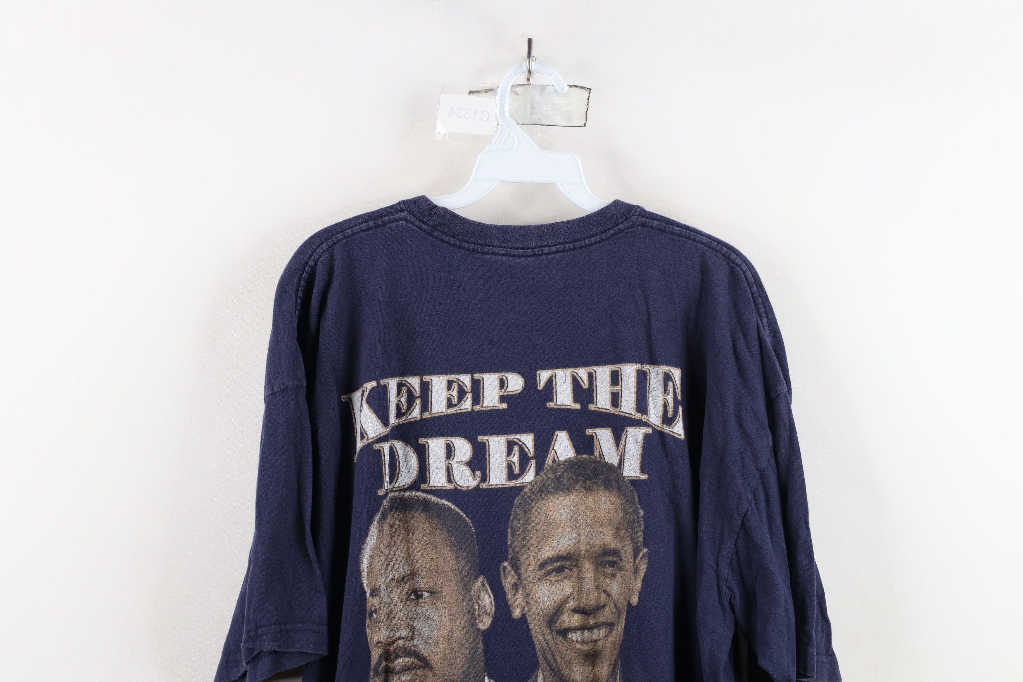 Vintage Vintage Y2K 2012 MLK Jr President Barack Obama T-Shirt Blue Size US XXL / EU 58 / 5 - 14 Thumbnail