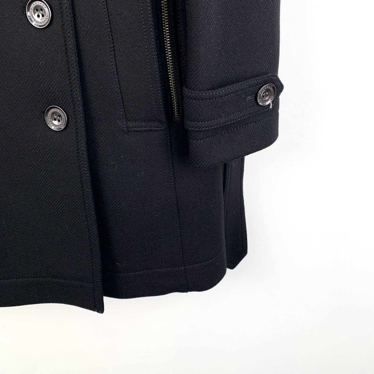 Burberry Burberry Bbr Black Wool Double Breasted Belted Section Coat Size S / US 4 / IT 40 - 4 Thumbnail