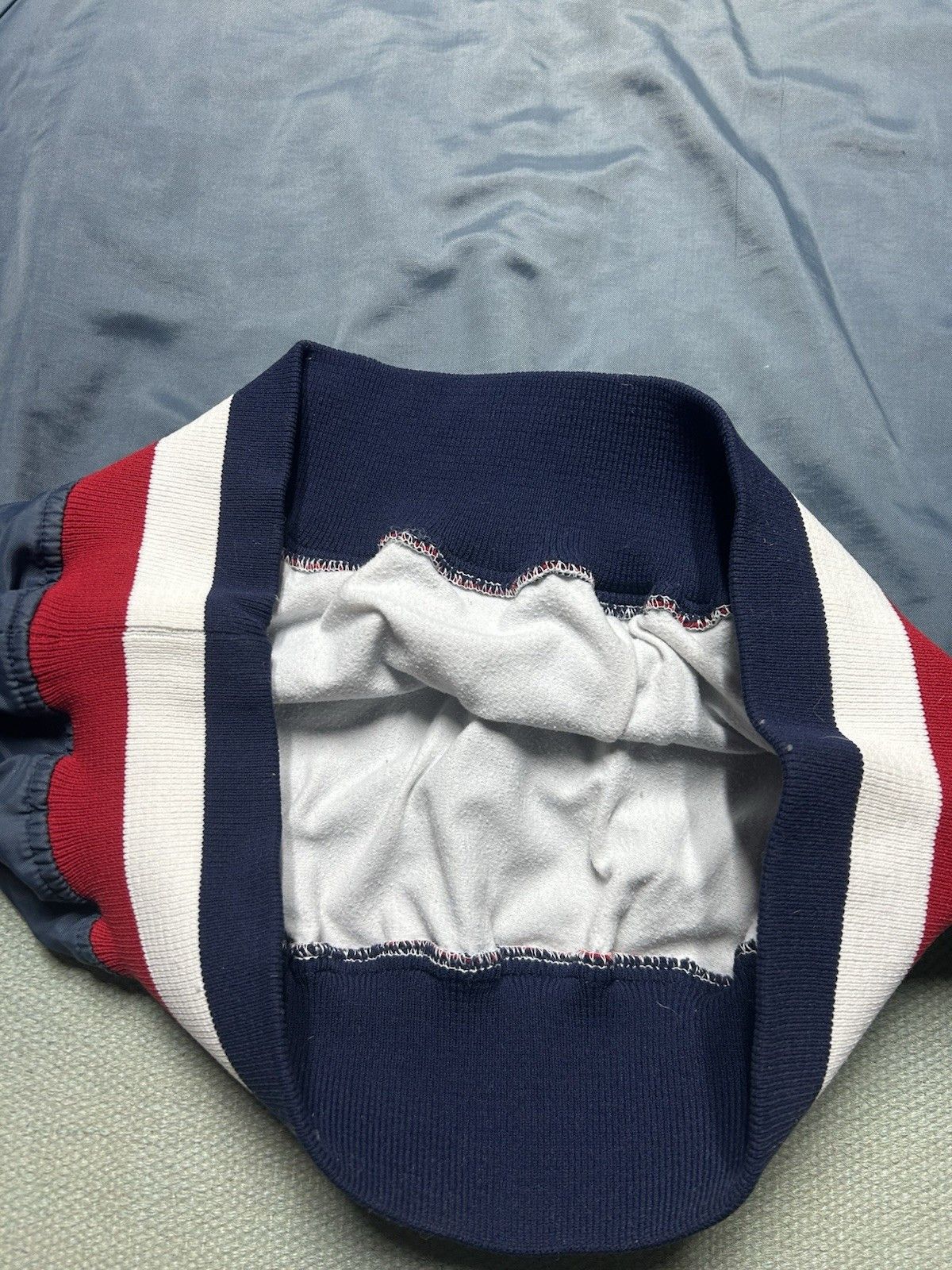 Vintage Vtg 80s satin bomber jacket nylon 1/2 zip blank lined 3XL Size US XXL / EU 58 / 5 - 9 Thumbnail