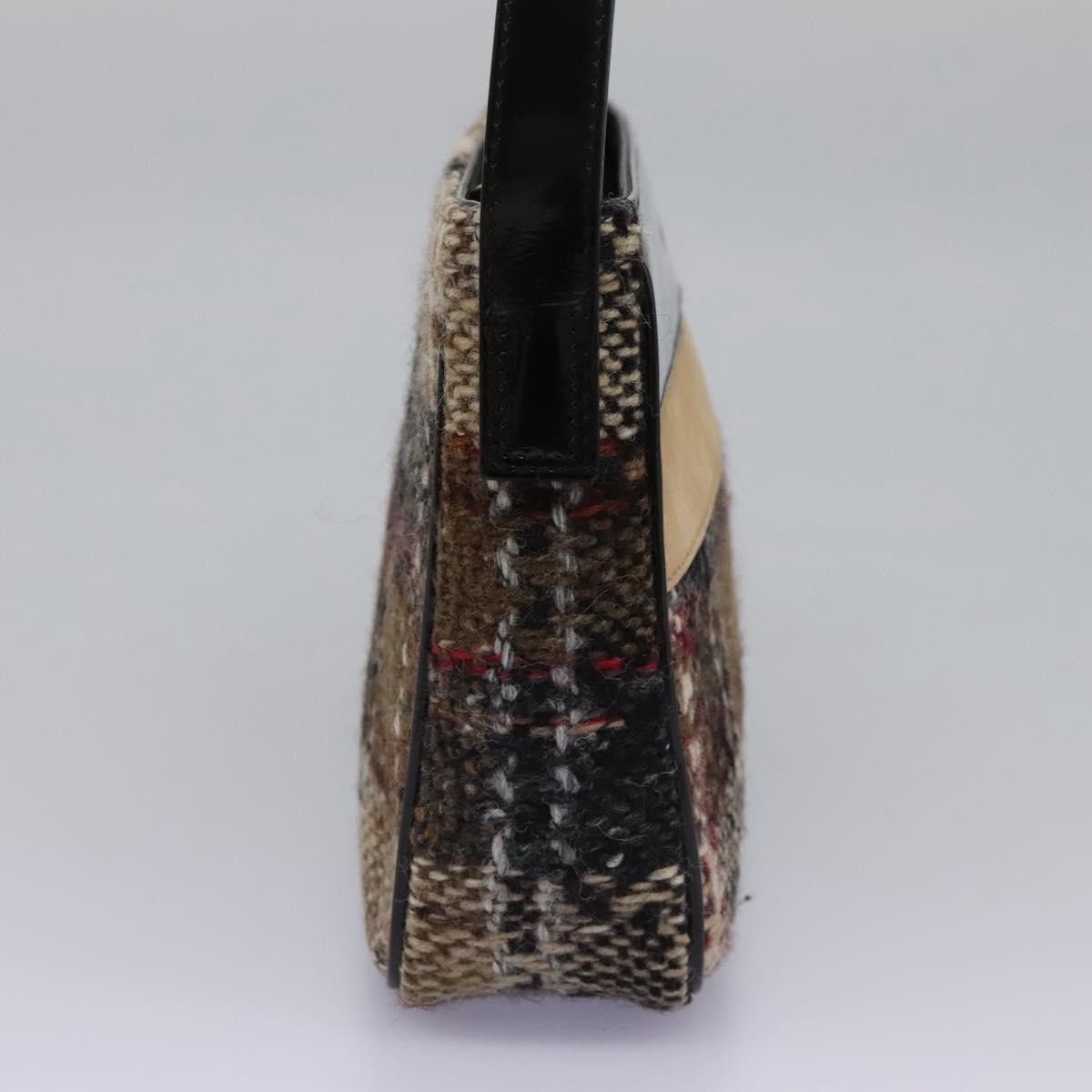 Burberry Burberry Nova Check Shoulder Bag Wool Suede Leather Beige Size ONE SIZE - 4 Thumbnail