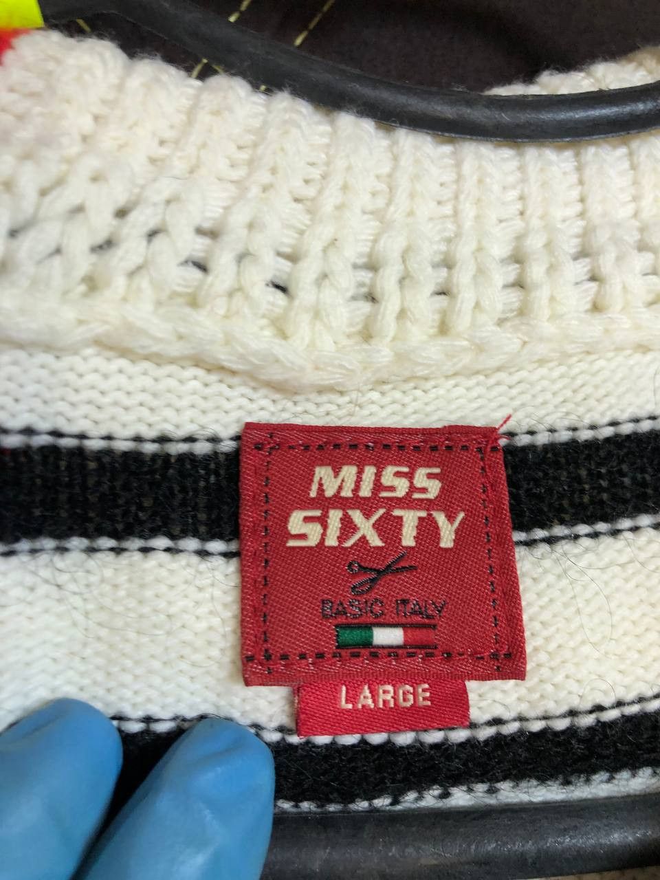 Miss Sixty Miss Sixty White Knit Cardigan Sweater Accent Women L Mohair Size M / US 6-8 / IT 42-44 - 2 Thumbnail