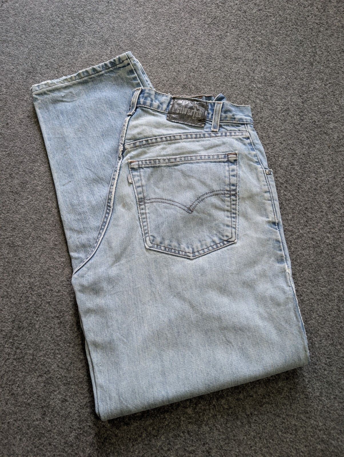 Levi's Levis Silvertab 33x34 loose Blue Wash 90s paint splatter Size US 33 - 9 Thumbnail
