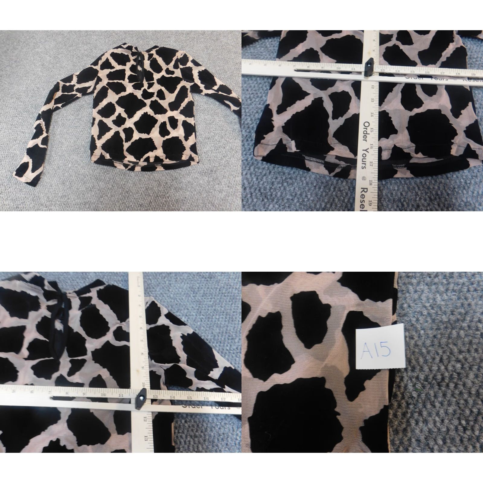 Topshop Topshop Womens Blouse Top 2 Animal Print Black Multicolor Crew Neck Long Sleeve Casual Polyester Down Ruffle Basic Shirt Womens Regular Size 2 Size XS / US 0-2 / IT 36-38 - 8 Thumbnail