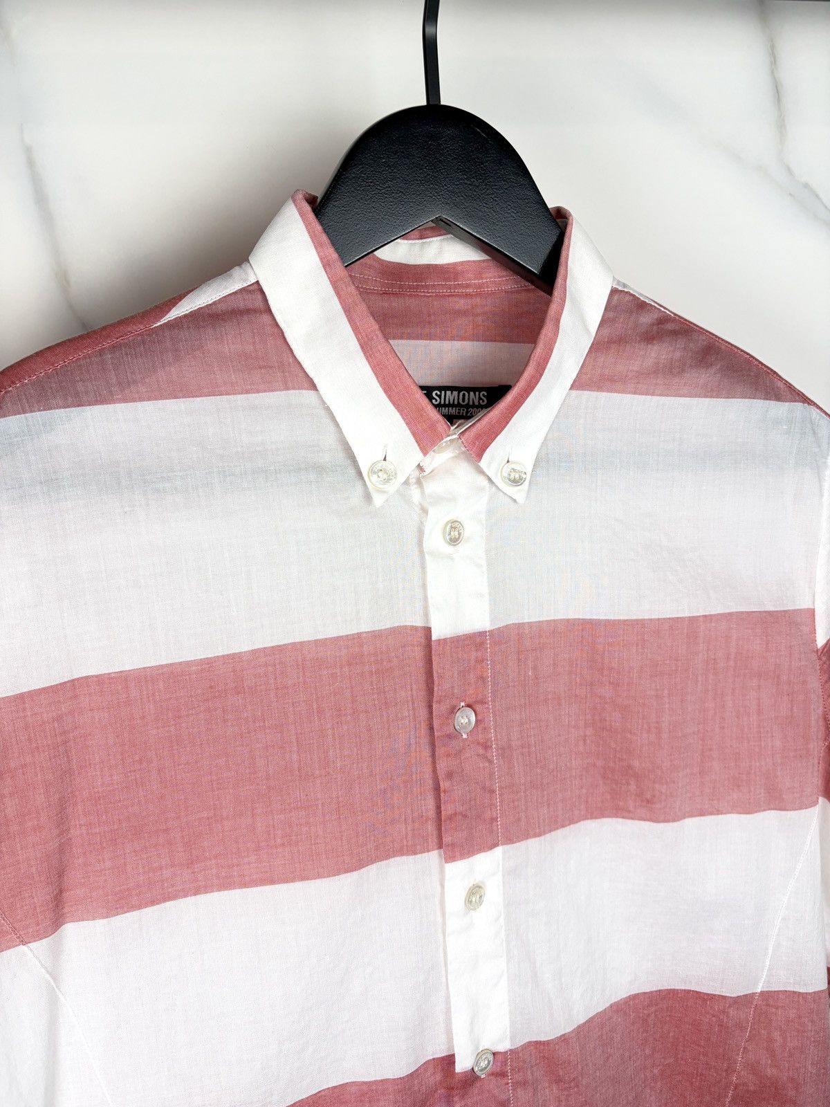 Raf Simons SS08 Raf Simons Prisoner Red Striped Button Up Shirt Size US S / EU 44-46 / 1 - 4 Thumbnail