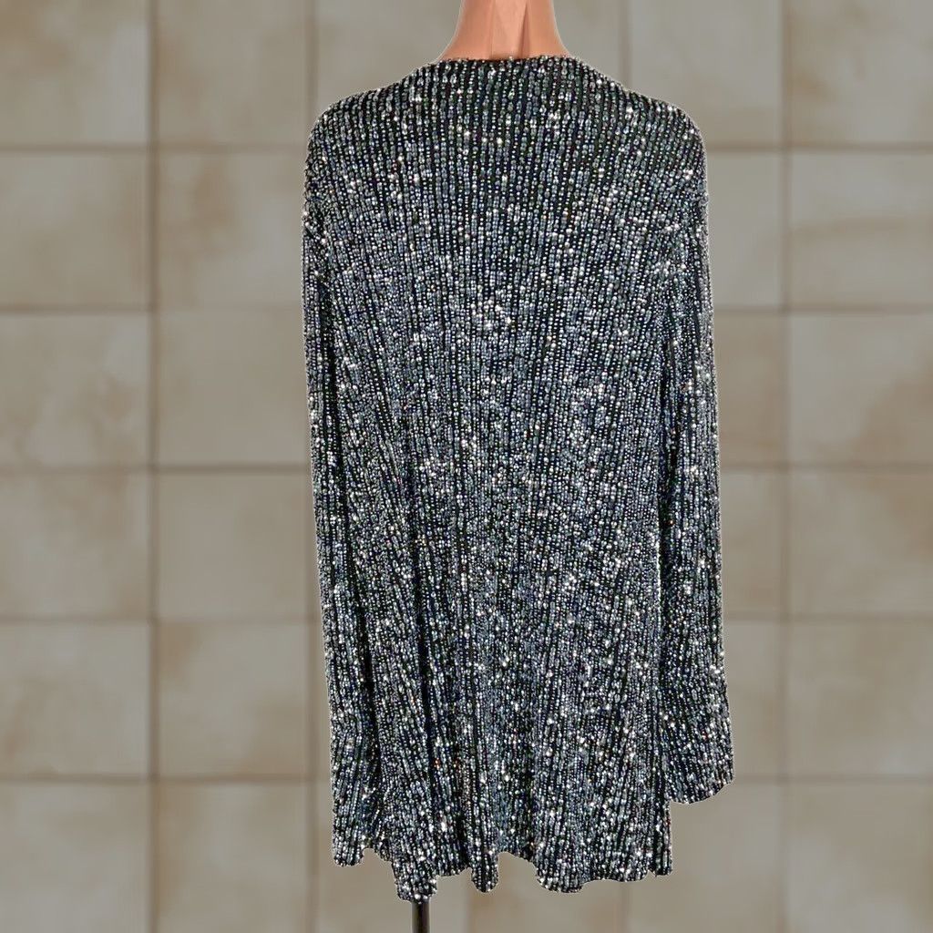Free People NWT Free People Duster Jacket - Black Oversized 20" Long Sleeve Sz L Vintage Size L / US 10 / IT 46 - 1 Thumbnail