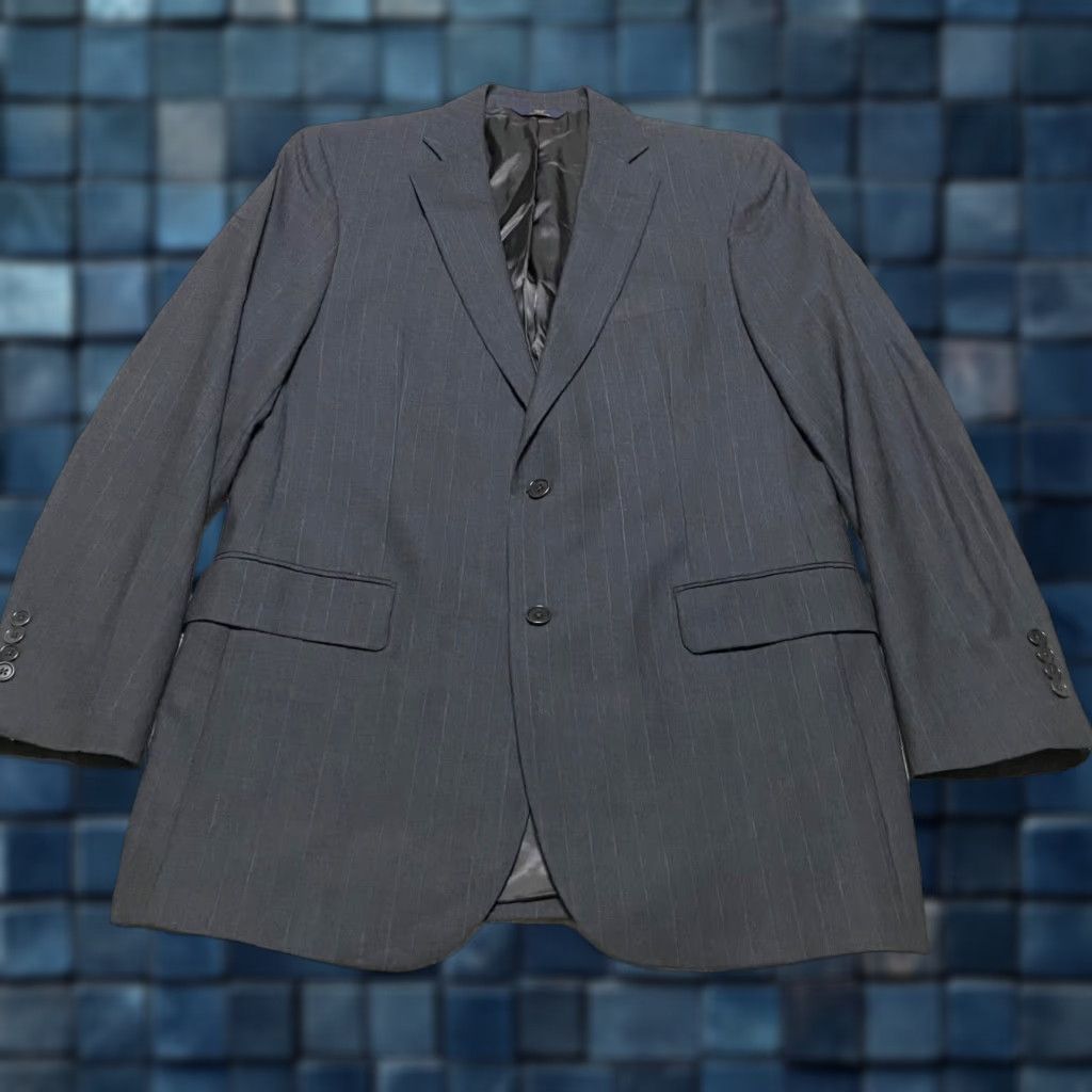 Brooks Brothers Brooks Brothers Blazer Mens 42 Gray Wool Striped Two-Button Single-Breasted Notch Long Vintage: No Stretch Lined Chest 42 Regular Beige? Size 42R - 1 Thumbnail