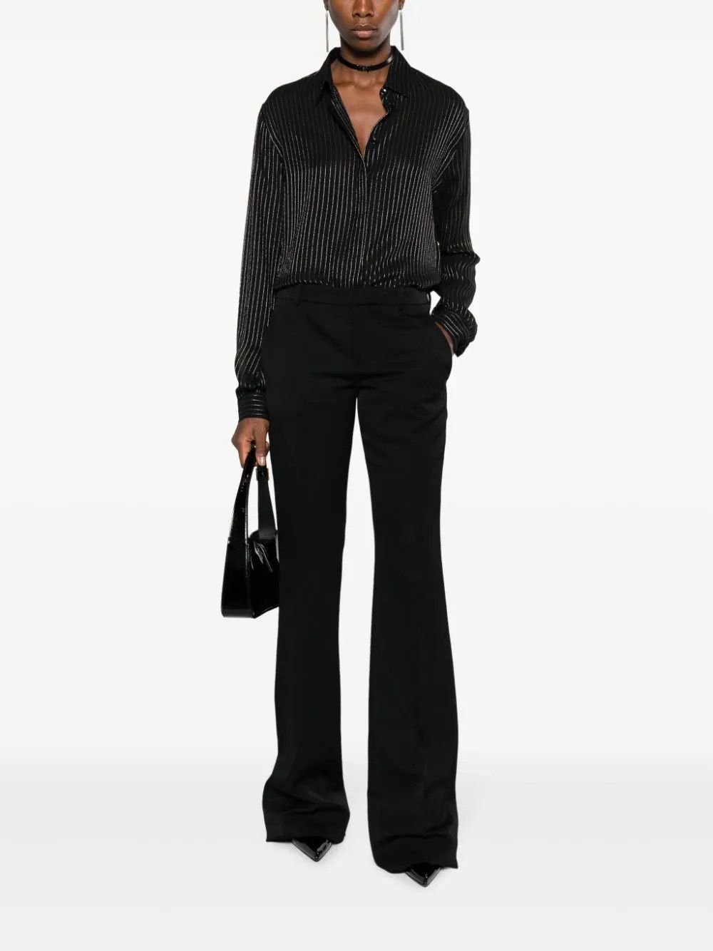 Saint Laurent Paris o1bcso1str0924 Chemise Blouse Lavalliere in Black Size US XS / EU 42 / 0 - 2 Thumbnail