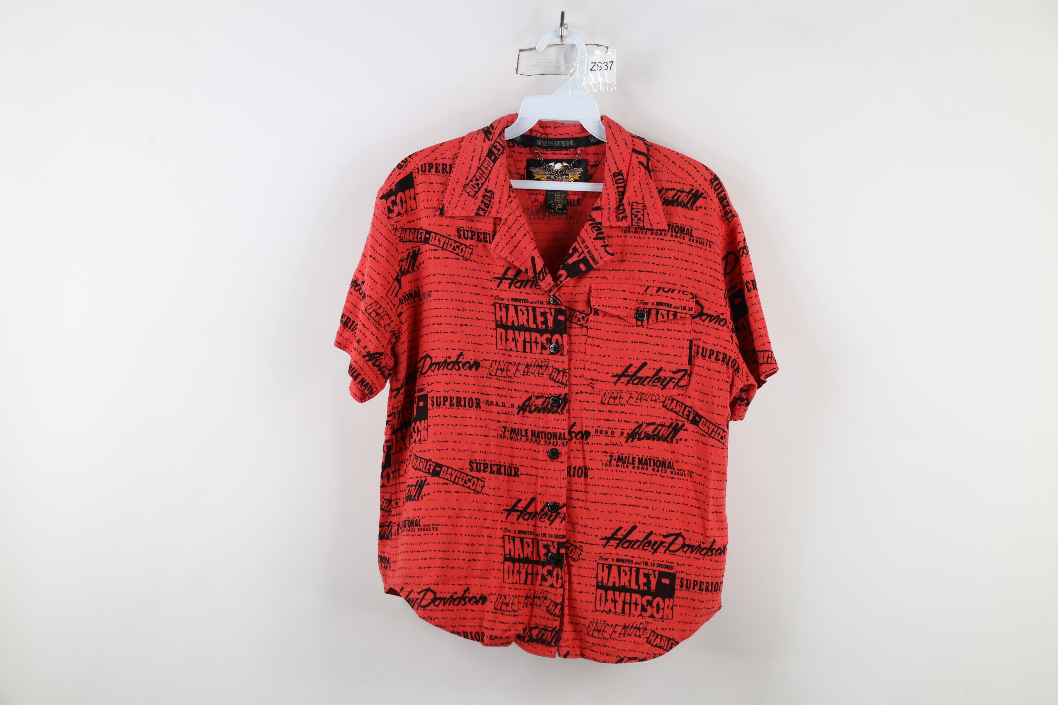 Harley Davidson × Vintage Vintage Y2K Harley Davidson All Over Print Button Shirt Size L / US 10 / IT 46 - 1 Thumbnail