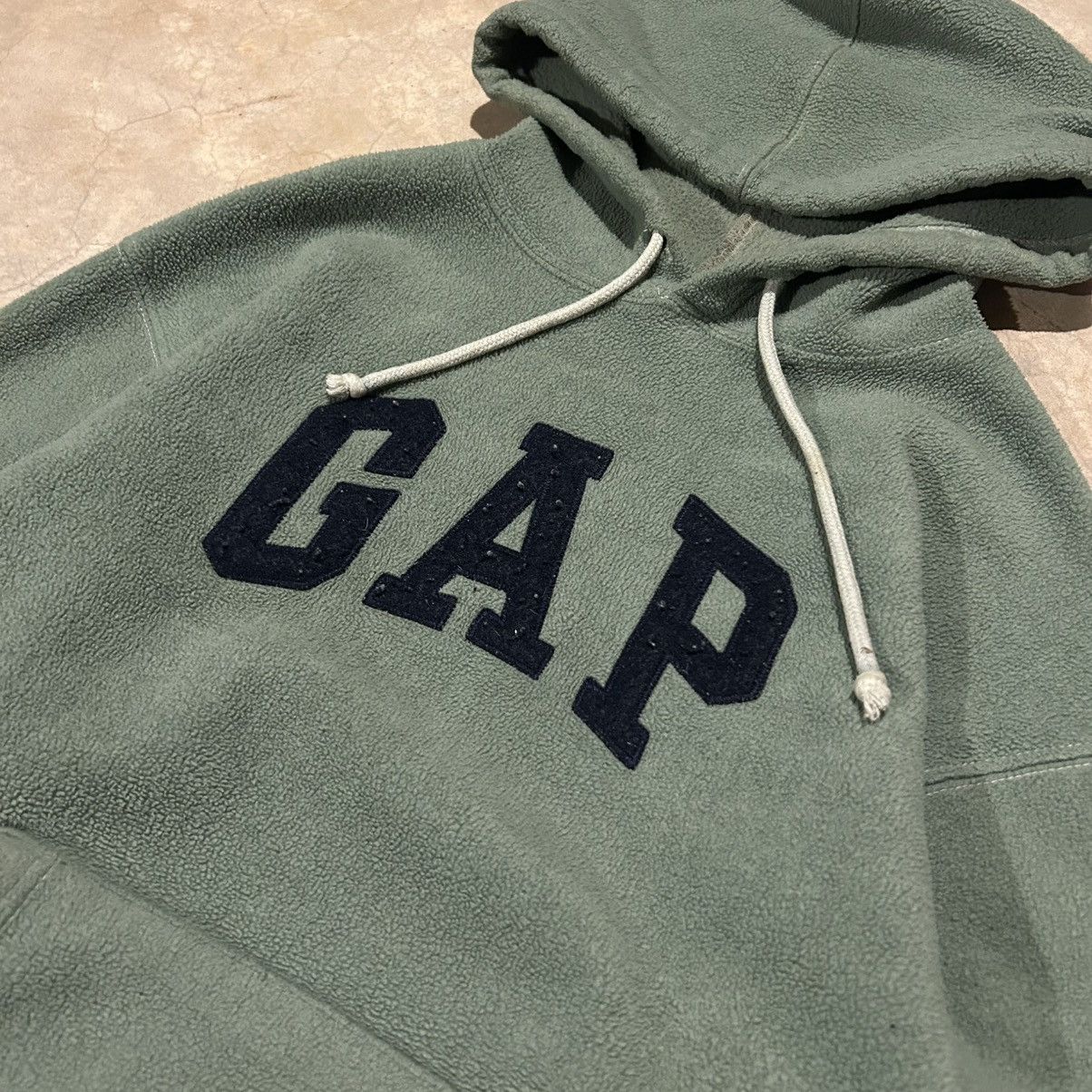 Gap × Vintage Crazy Vintage 90s Gap Fleece Arc Logo Hoodie Sage Green Size US M / EU 48-50 / 2 - 3 Thumbnail
