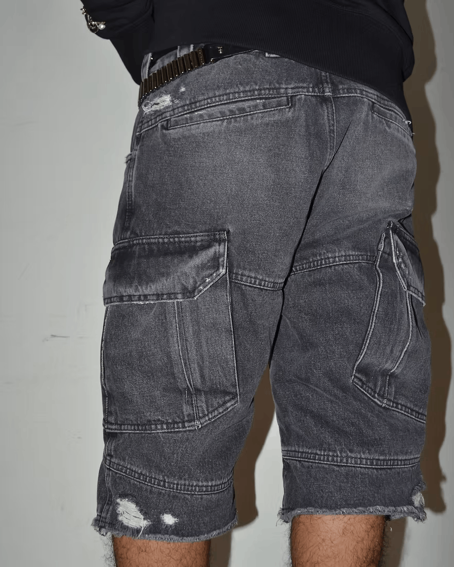 Givenchy SS2023 by Matthew Williams Distressed Denim Cargo Shorts Size US 30 / EU 46 - 5 Thumbnail