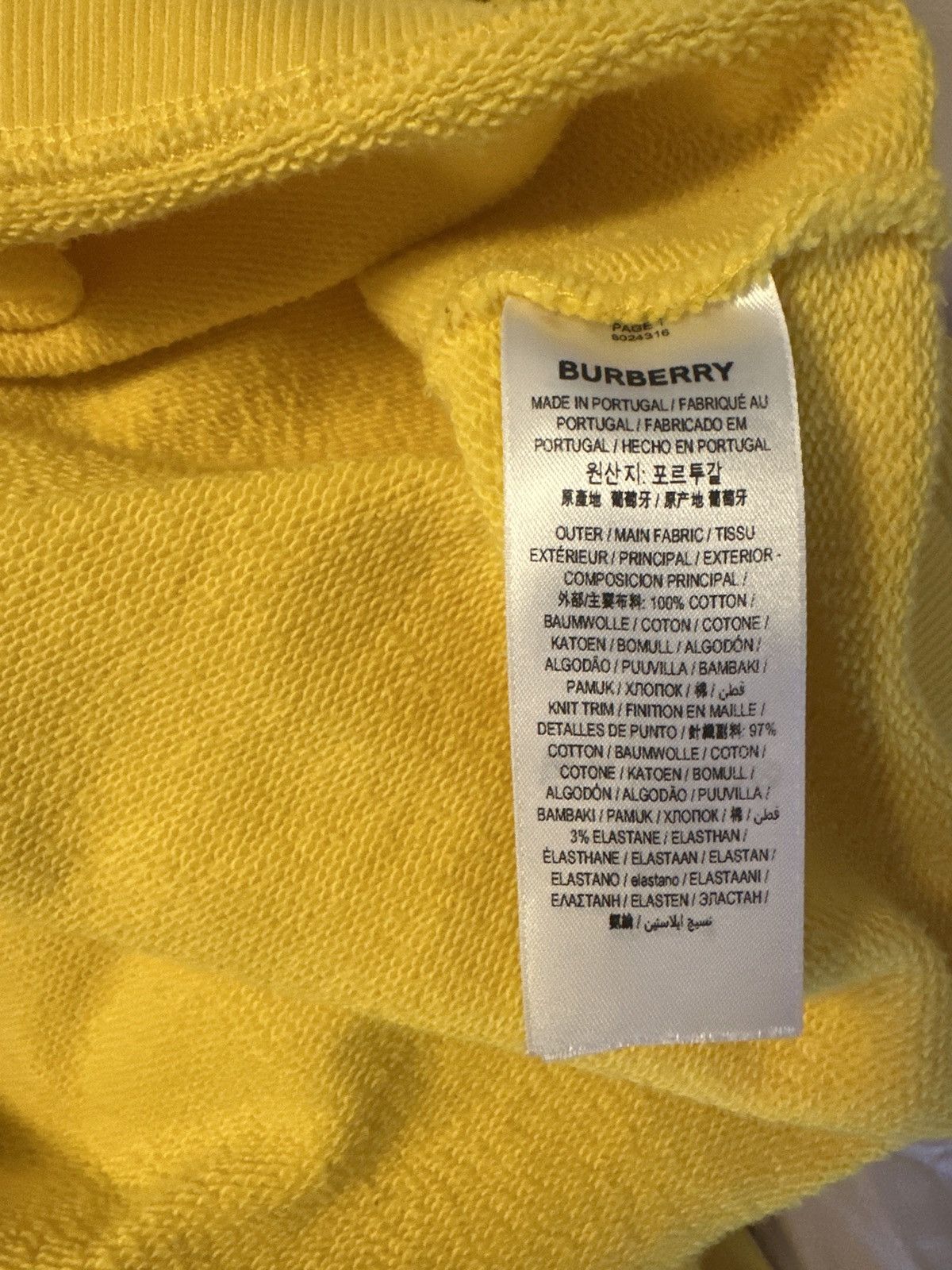 Burberry Burberry SS21 Yellow Box Logo Crewneck Sweatshirt Size US L / EU 52-54 / 3 - 6 Thumbnail