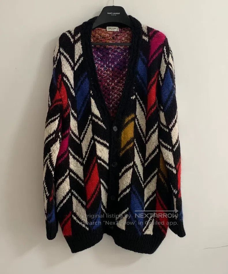 Saint Laurent Paris Saint Laurent Paris Color block mohair knit cardigan Size US M / EU 48-50 / 2 - 1 Thumbnail