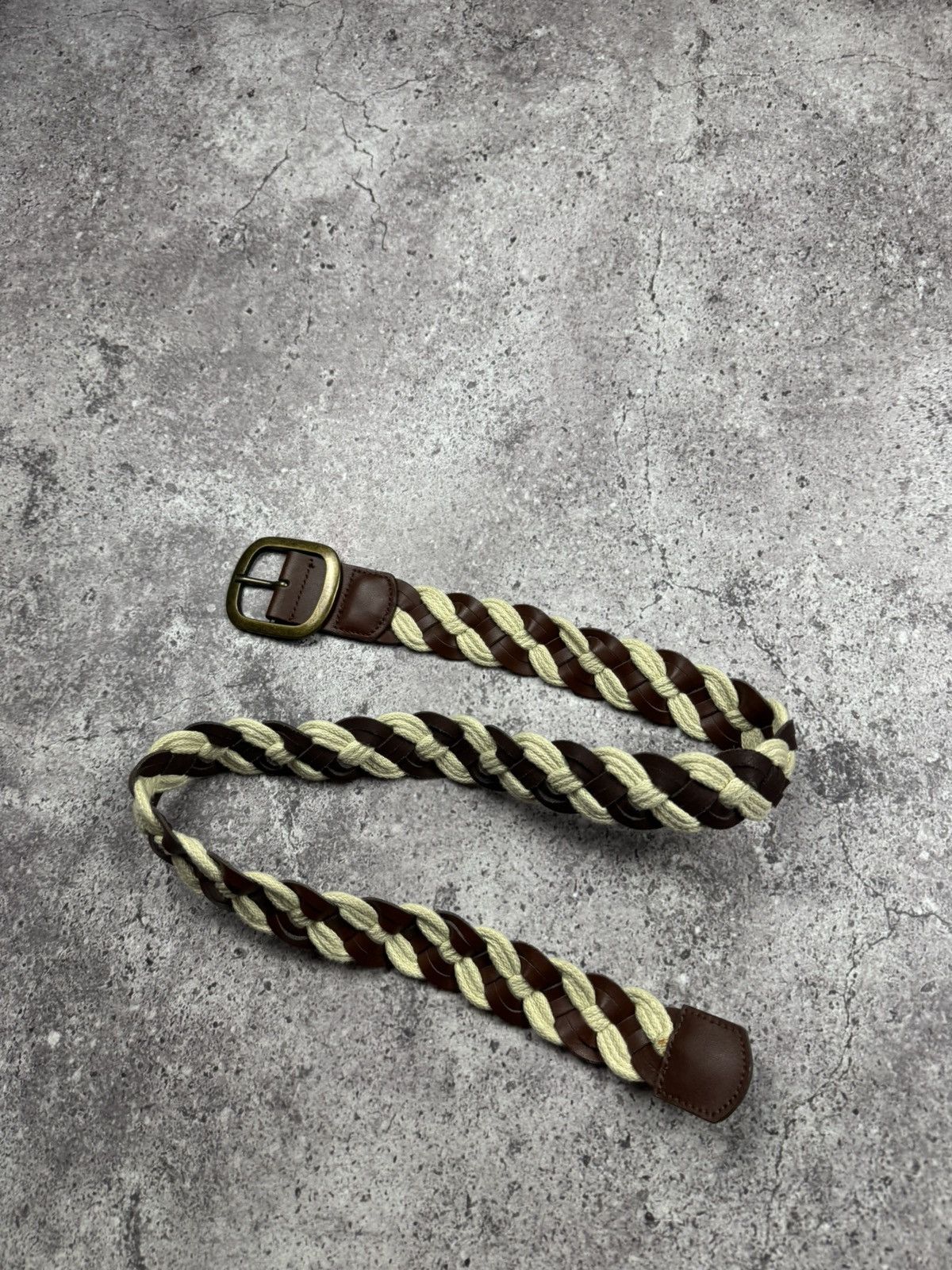 Japanese Brand 00’s NUMBER NINE STYLE BRAIDED LEATHER RARE Y2K BELT VINTAGE Size ONE SIZE - 4 Thumbnail