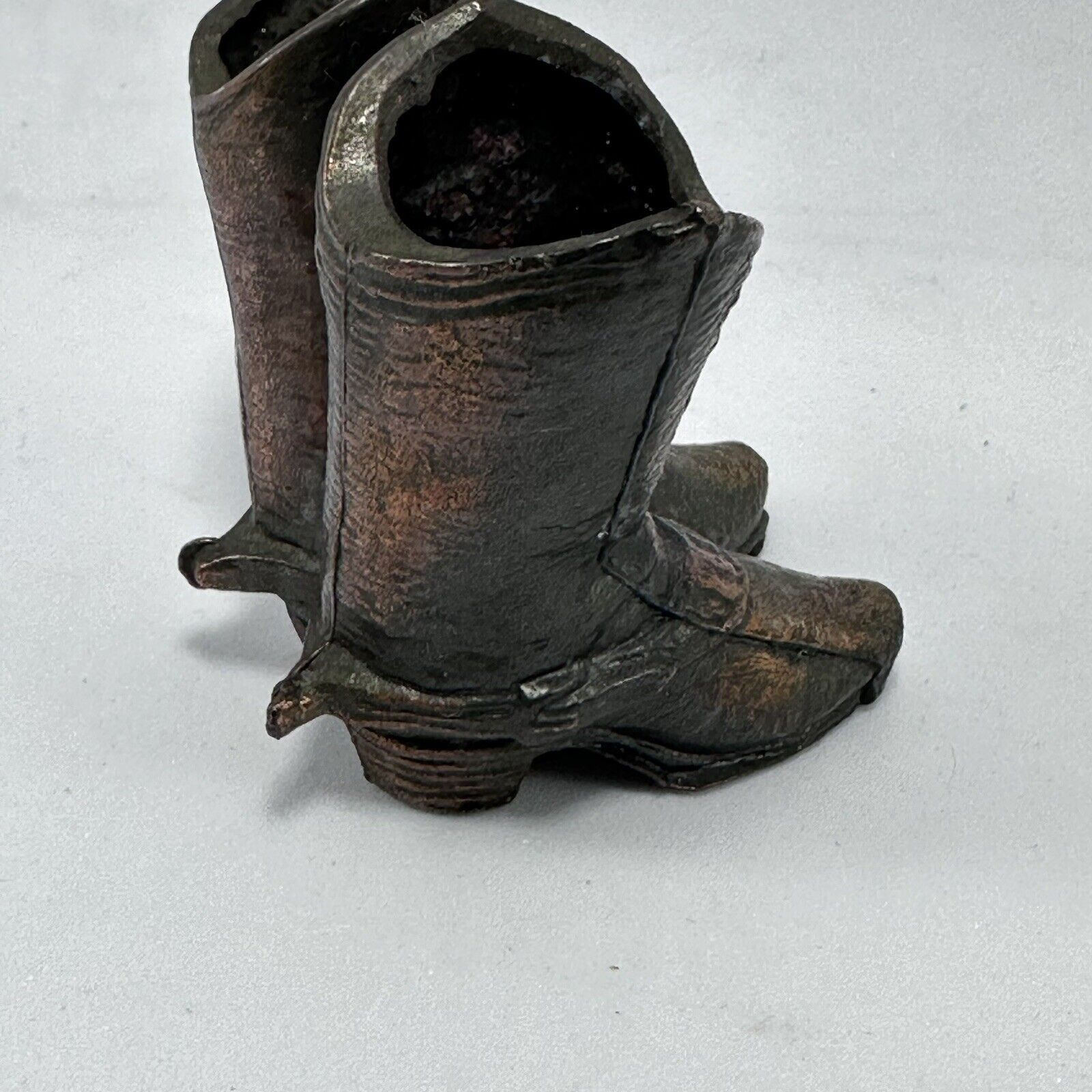 Unknown London 2-1/2" VTG Brass Cowboy Cowgirl Boots Figurine Decor Western Size ONE SIZE - 6 Thumbnail