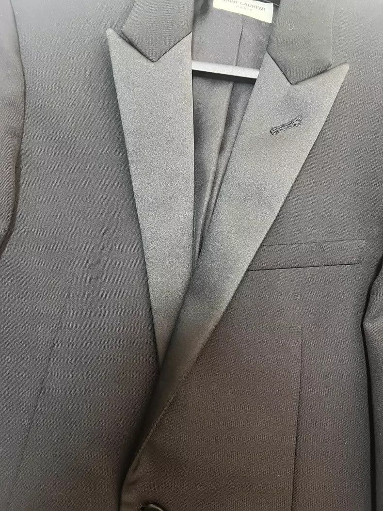 Saint Laurent Paris Saint Laurent Paris Spring/Summer 19 Satin Sword Collar Woo Size 48R - 4 Thumbnail