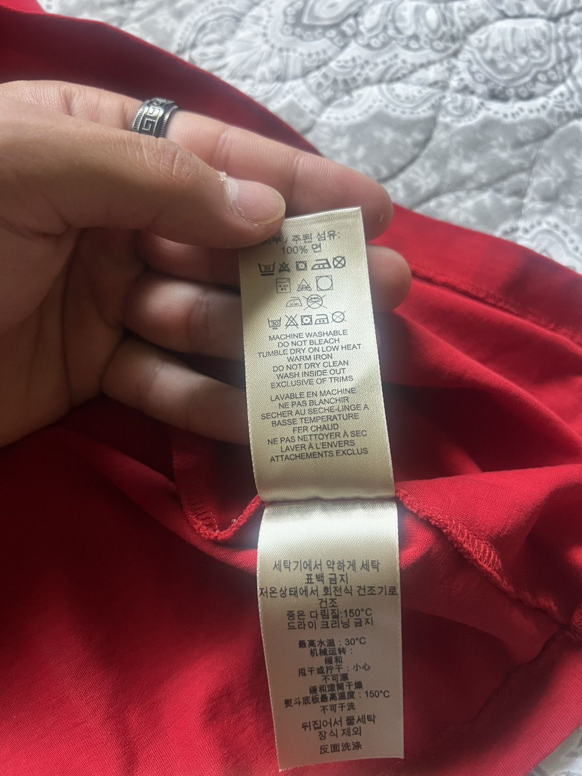 Burberry Burberry Red Embroidered Logo T-Shirt (M) Size US M / EU 48-50 / 2 - 6 Thumbnail