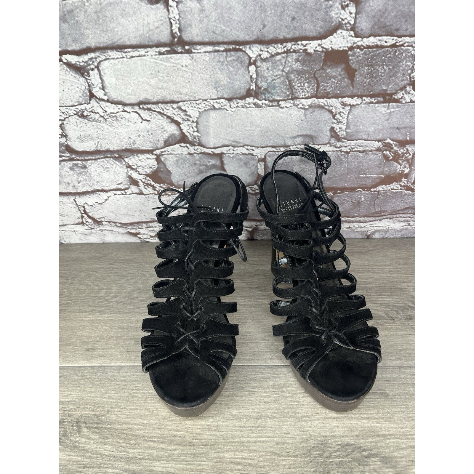 Stuart Weitzman Stuart Weitzman Black Suede Leather Caged Stiletto Heels Wom Size US 6 / IT 36 - 2 Thumbnail