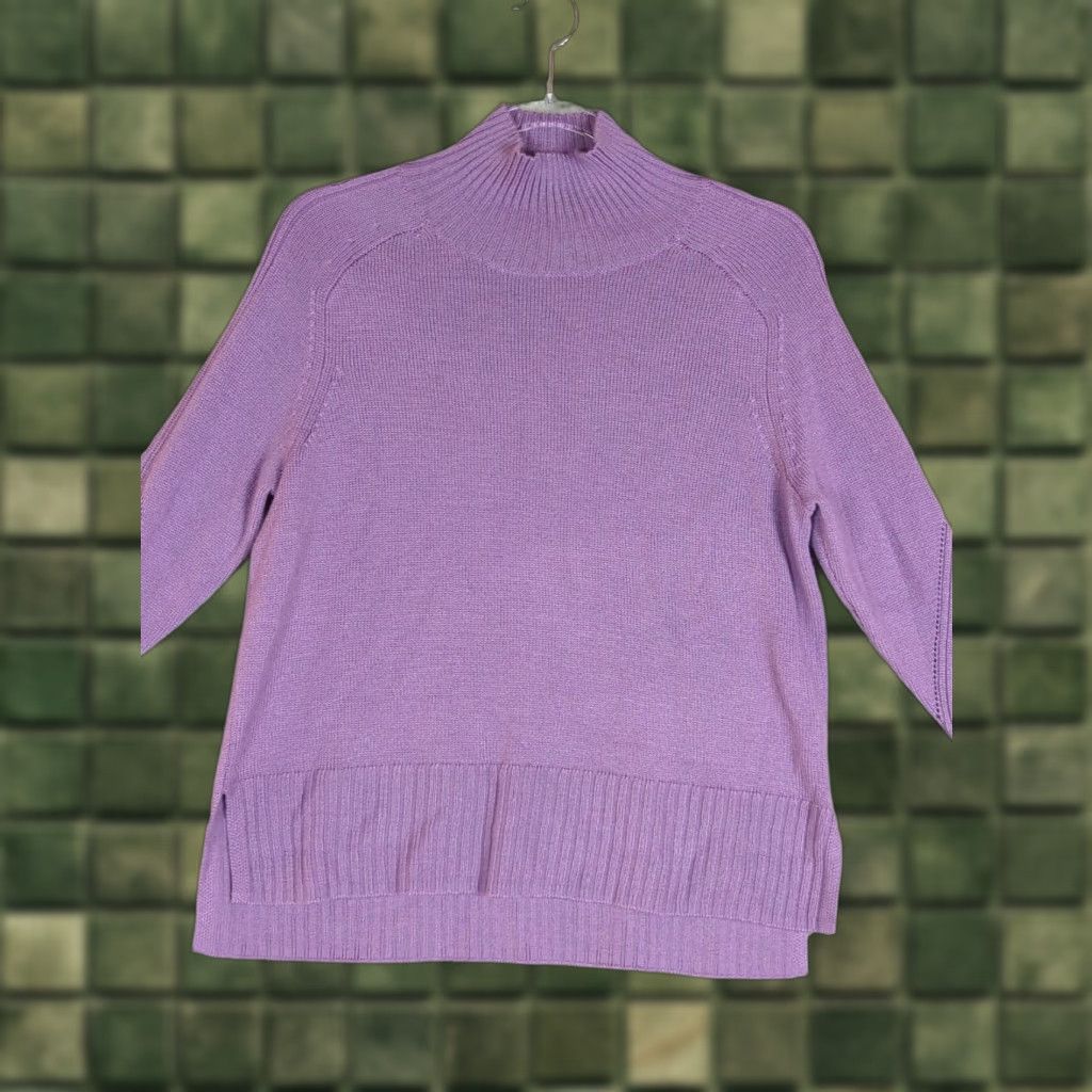 Nordstrom Nordstrom Wool Blend Funnel Neck Boxy Sweater XS Lavender/Purple Women Pullover Long Sleeve Cozy Winter Oversized Knit Pattern Solid) Size XS / US 0-2 / IT 36-38 - 1 Thumbnail