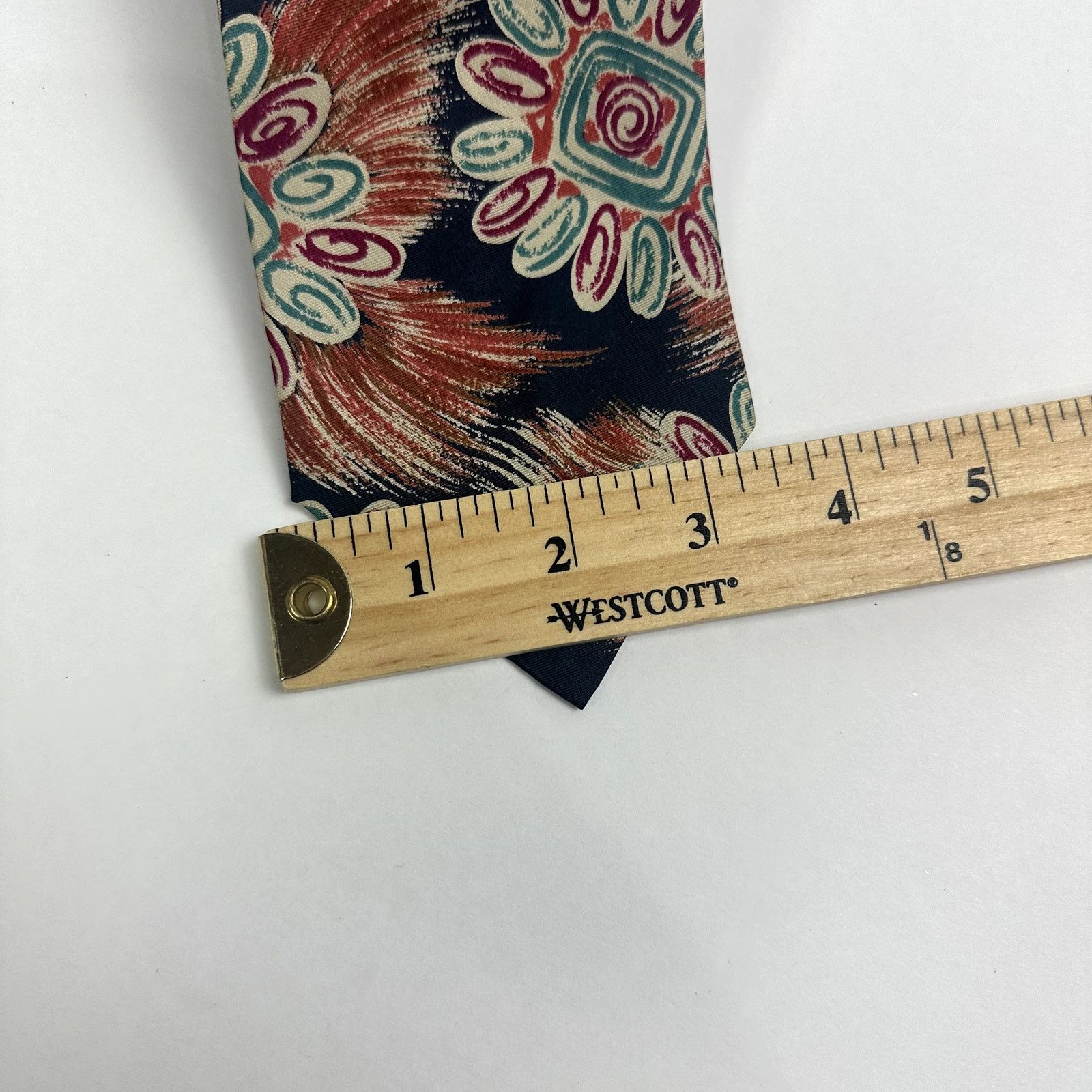 Other Passione Uomo Silk Floral Abstract Tie Wearable Art Blue Red Size ONE SIZE - 4 Thumbnail