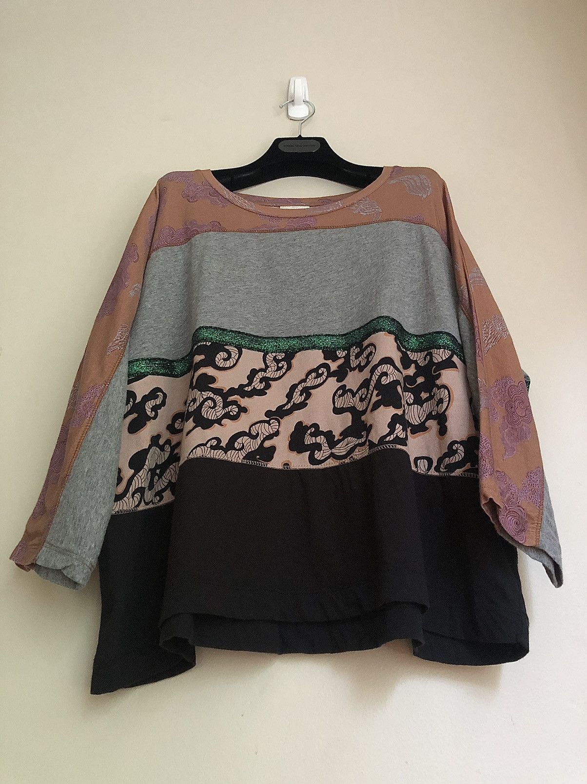 Dries Van Noten Dries Van Noten Glittered Striped Multi Print Shirt Size US S / EU 44-46 / 1 - 14 Thumbnail
