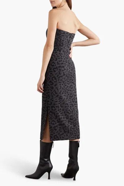 Valentino o1y0226 Midi Dress in Black/Dark Gray Size XS / US 0-2 / IT 36-38 - 3 Thumbnail
