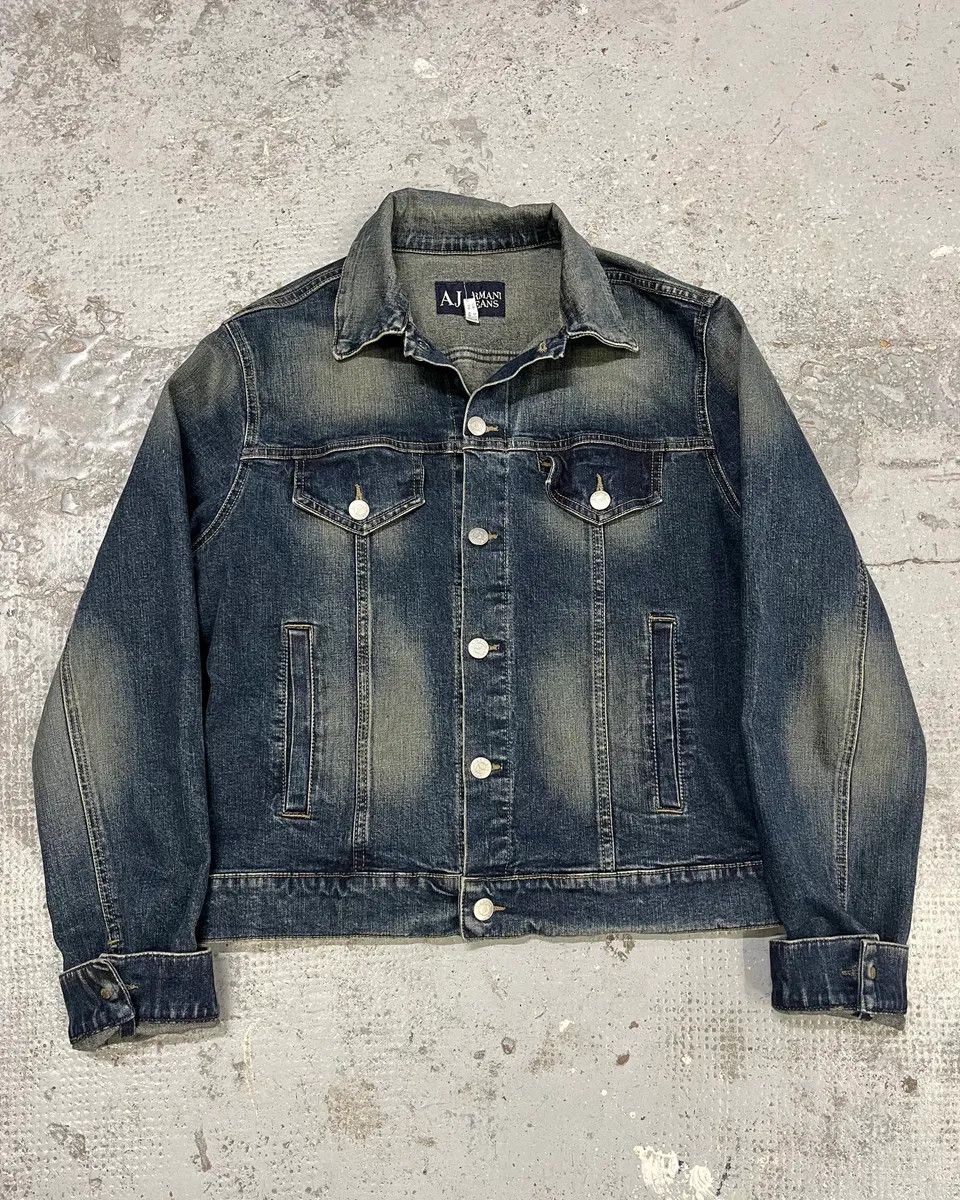 Armani 2000s Armani Blue Eroded Denim Jacket Size US S / EU 44-46 / 1 - 5 Thumbnail