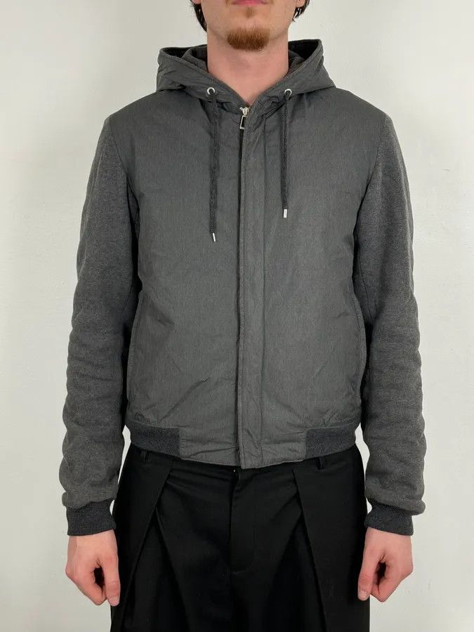 Dior 2010s Dior Grey Hybrid Hooded Bomber Jacket by Kris Van Assche Size US M / EU 48-50 / 2 - 2 Thumbnail