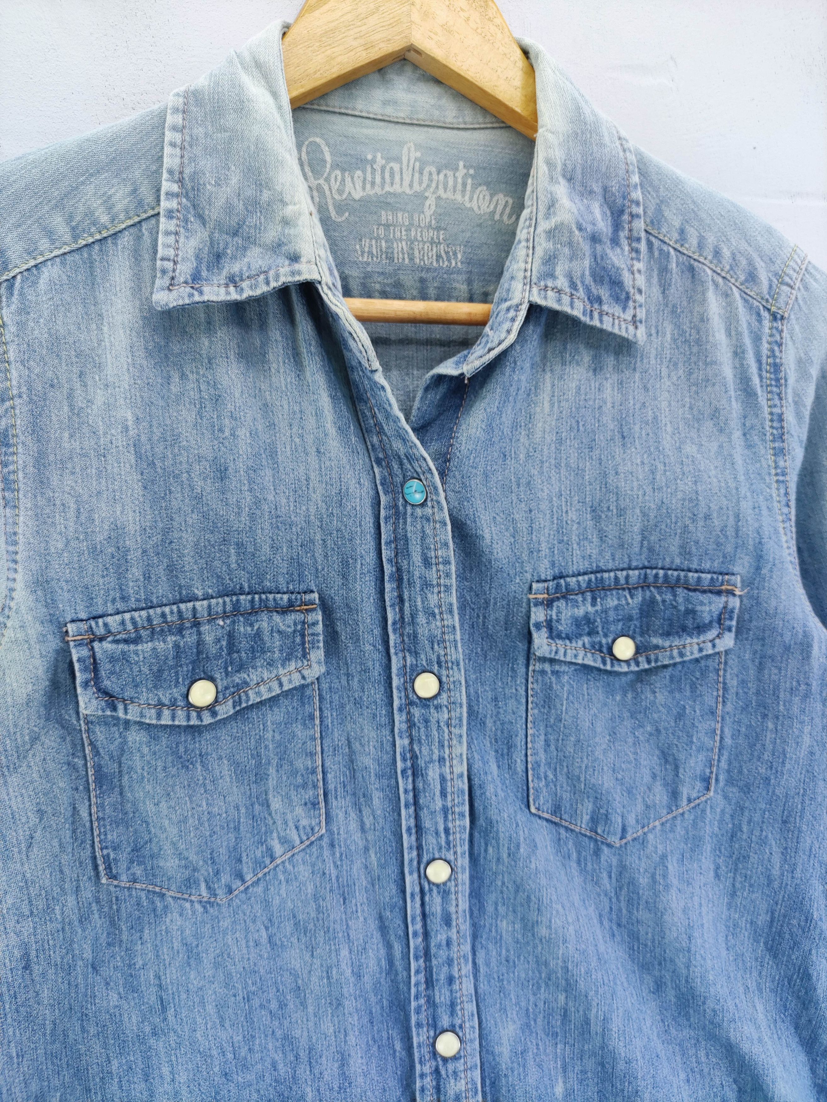 MOUSSY Vintage Azul By Moussy Long Denim Shirt Snap Button Size S / US 4 / IT 40 - 2 Thumbnail