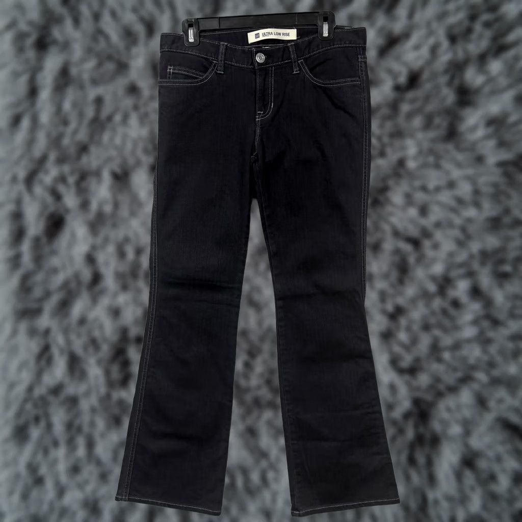 Gap Gap Ultra Low Rise Bootcut Jeans 6R 32x31 Black Stretch Y2K Indie Sleaze Womens Jeans Size 28" / US 6 / IT 42 - 1 Thumbnail