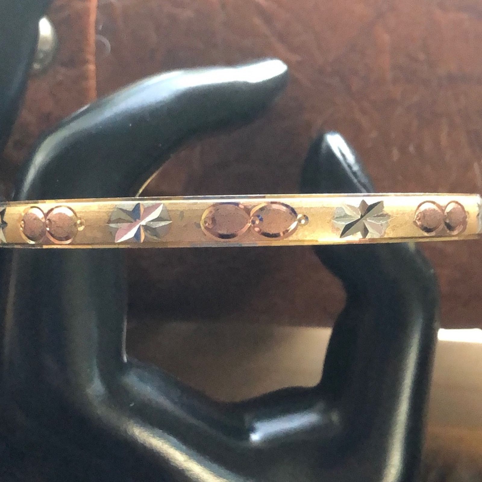 Jewelry Tri-tone 18kt vermeil diamond cut satin finish bangle Size ONE SIZE - 3 Thumbnail