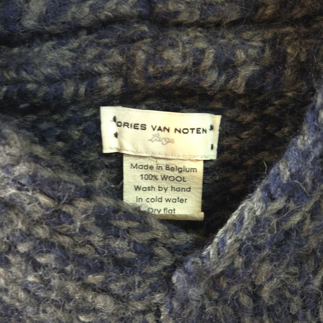 Dries Van Noten DRIES VAN NOTEN 1998 Fall/Winter Wool V-Neck Knit Sweater Size US L / EU 52-54 / 3 - 4 Thumbnail