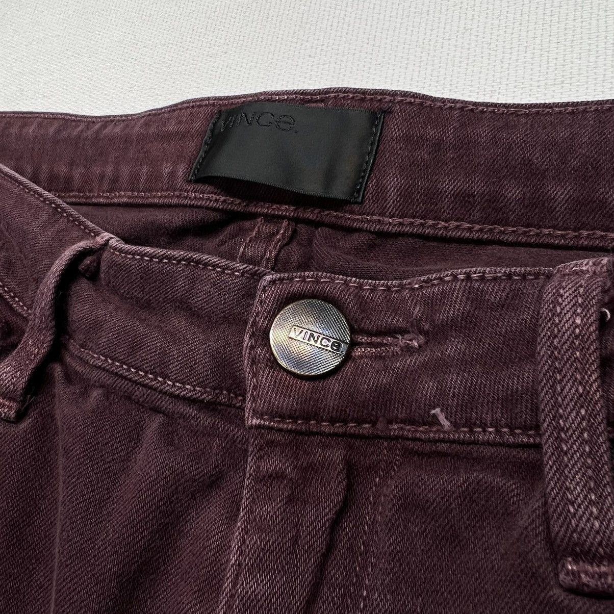 Vince Vince Jeans Burgundy Skinny Stretch Maroon Casual Denim Size 31" - 6 Thumbnail
