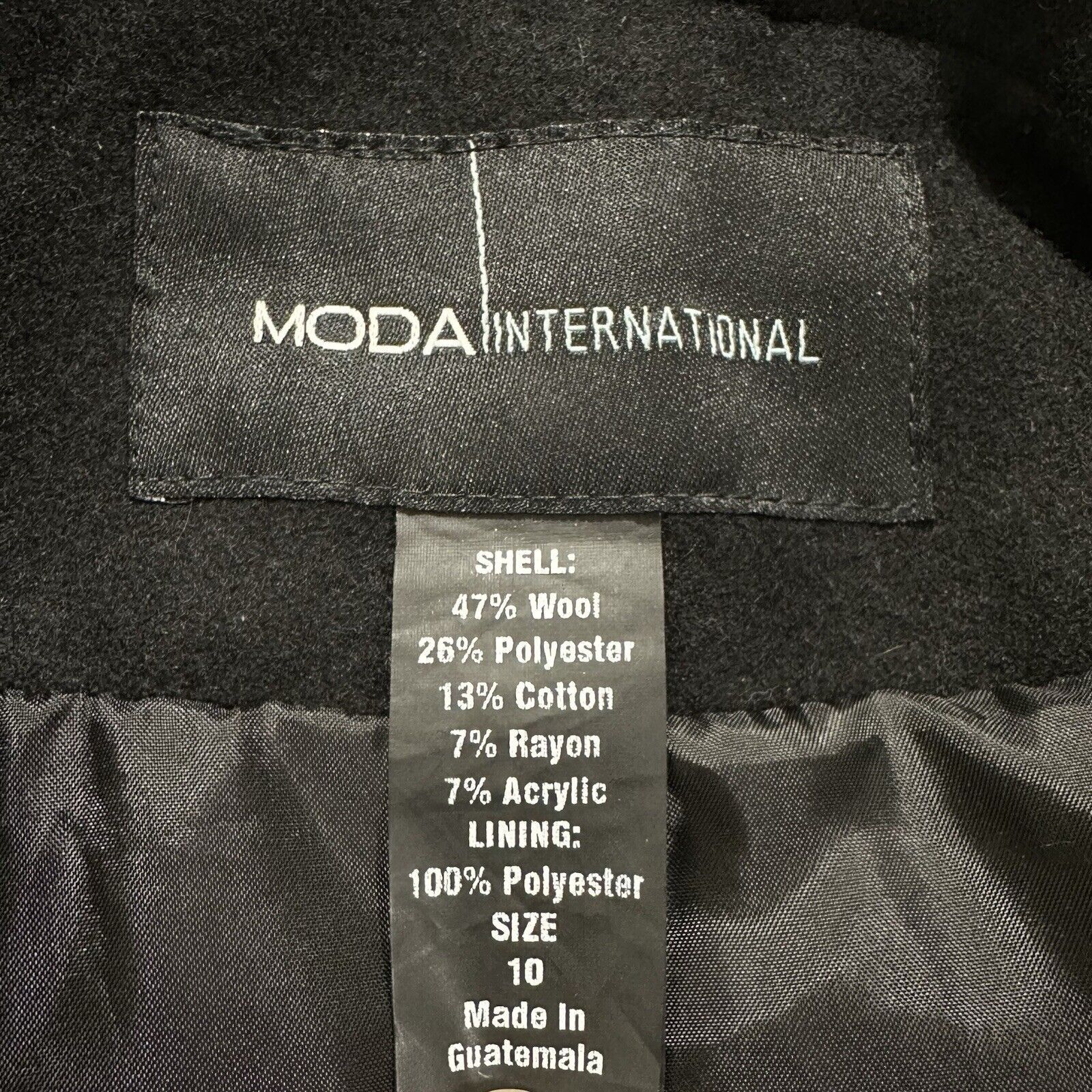 Other Moda International 10 Wool Double Breasted Pea Coat Jacket Size L / US 10 / IT 46 - 4 Thumbnail