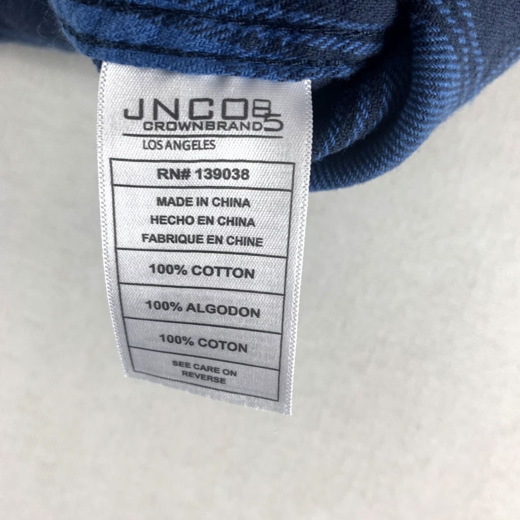 JNCO JNCO Shirt Mens S Blue PLAID BLACK BUTTON LONGSLEEVE Size US S / EU 44-46 / 1 - 6 Thumbnail
