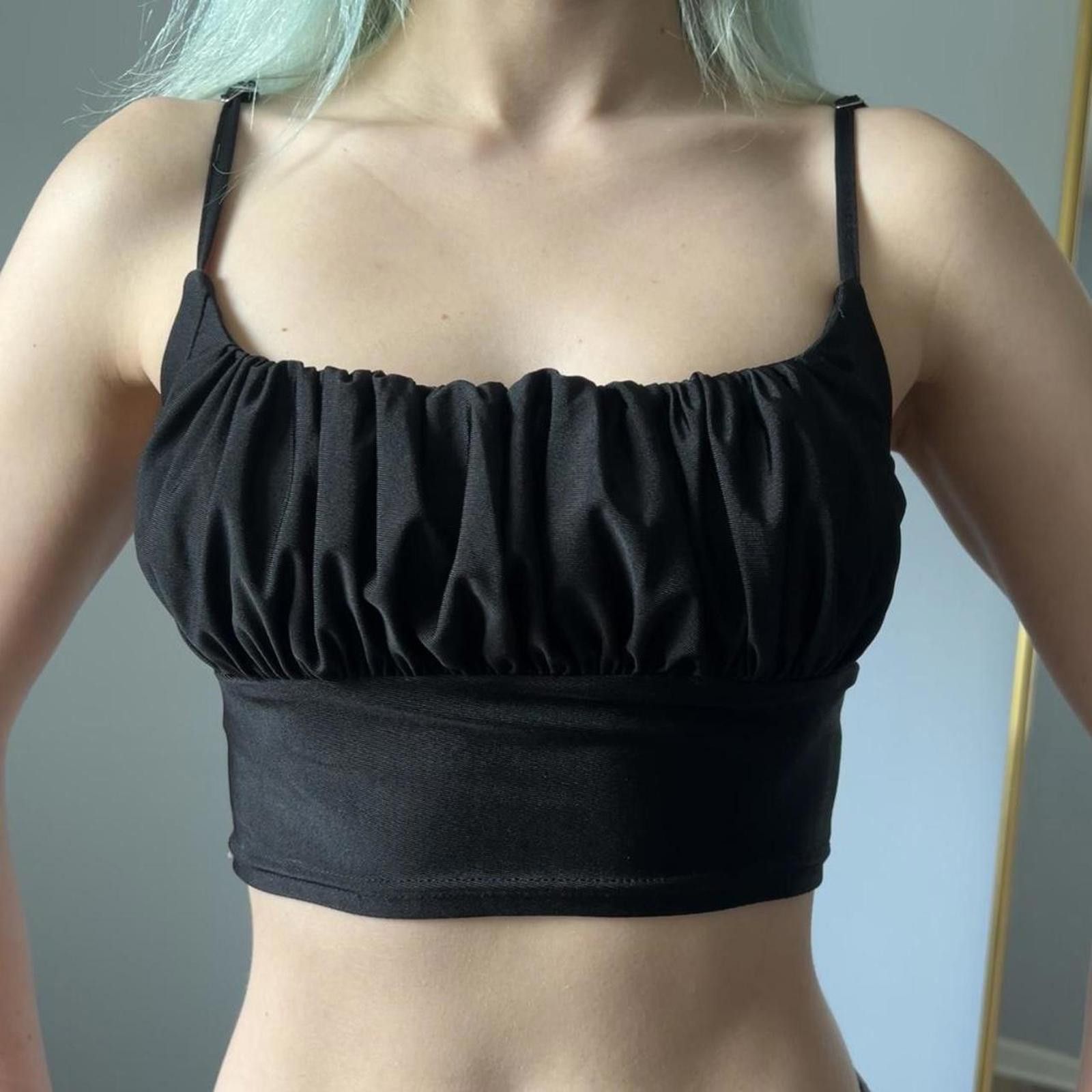 Shein Black ruched going out tank top Size S / US 4 / IT 40 - 5 Thumbnail