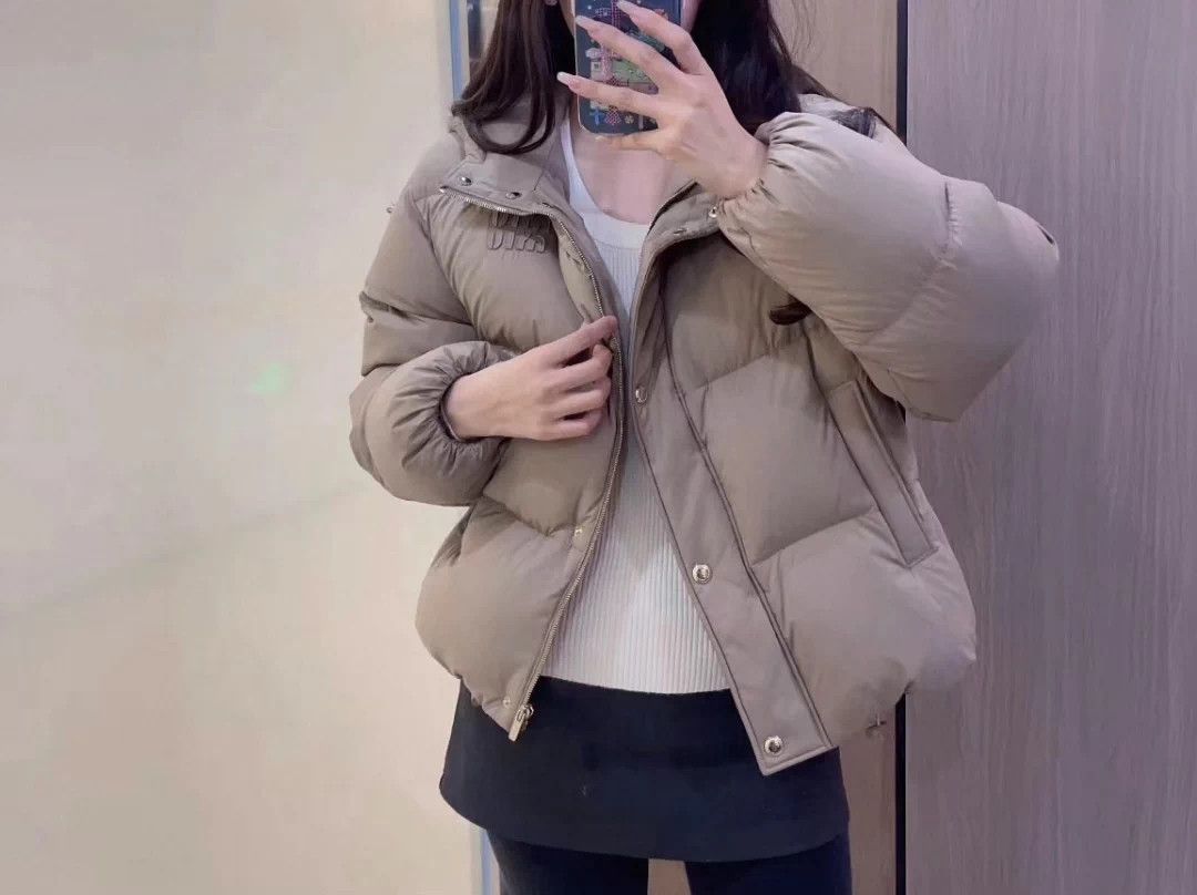 Miu Miu MIU MIU Khaki Brown Embroidered Logo Puffer Jacket Size XS / US 0-2 / IT 36-38 - 3 Thumbnail
