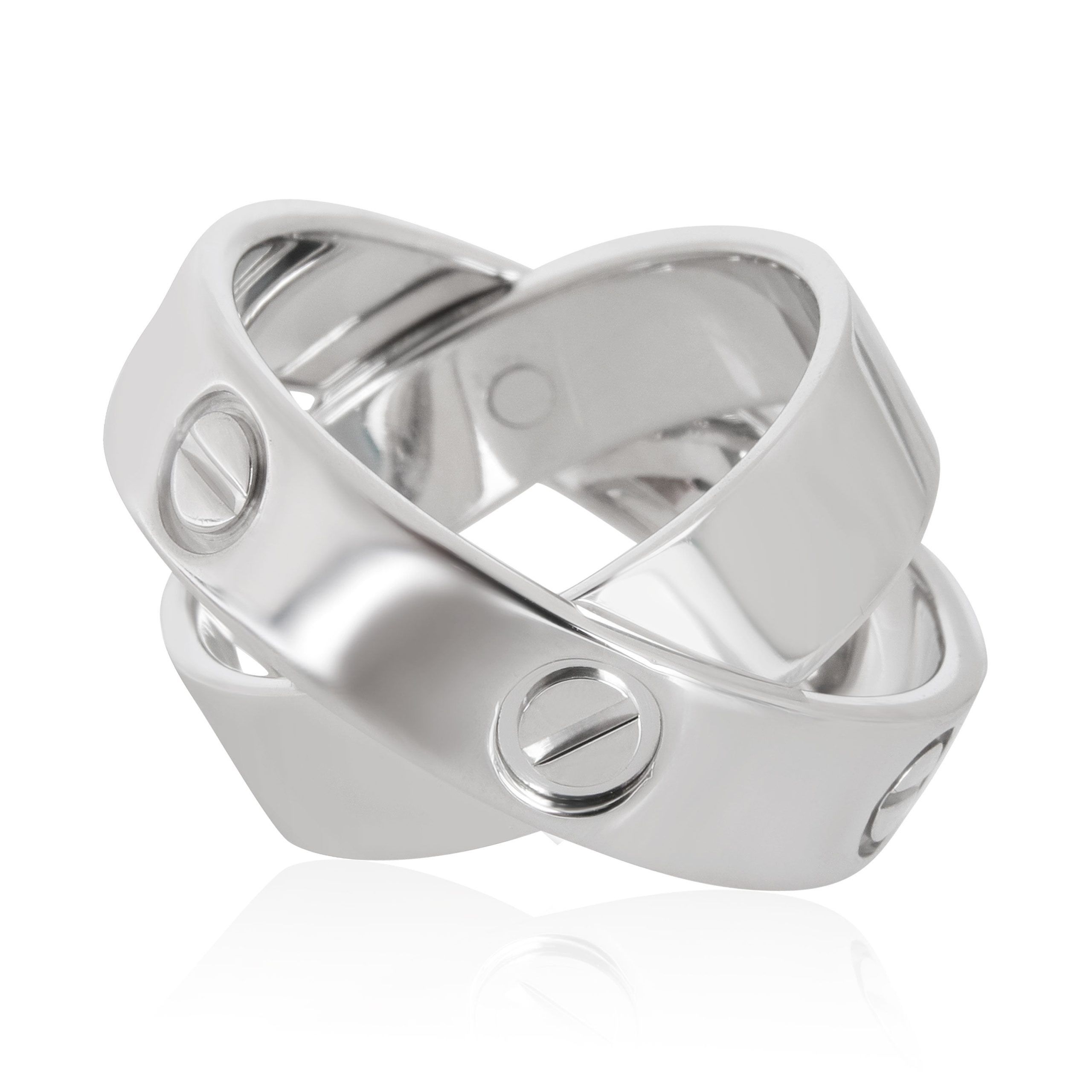 image of Cartier Double Love Ring In 18K White Gold, Women's