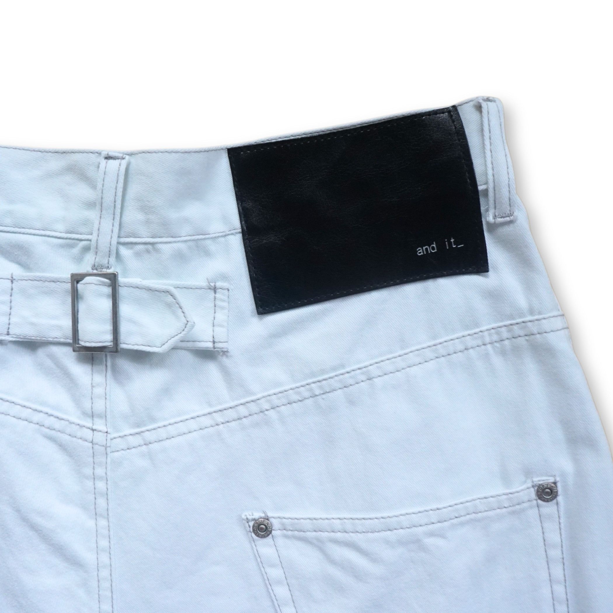 Japanese Brand AND IT_ High Waist Button-fly White Soft Denim Size 26" / US 2 / IT 38 - 5 Thumbnail