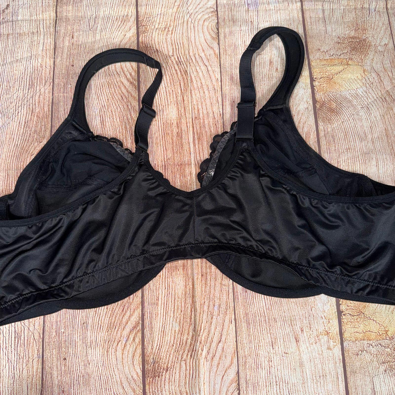 Other Black Underwire Lace Full Coverage Bra Size 38C Size ONE SIZE - 6 Thumbnail