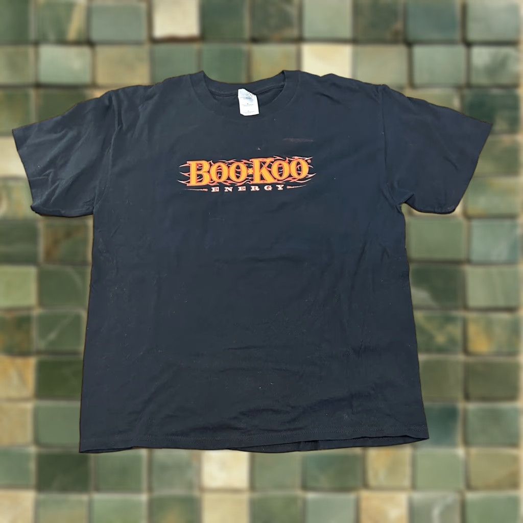 VINTAGE Boo Koo Energy Drink T Shirt L Large Rare Y2K Boo Koo Energy Drink T Shirt Mens Black 2010s?