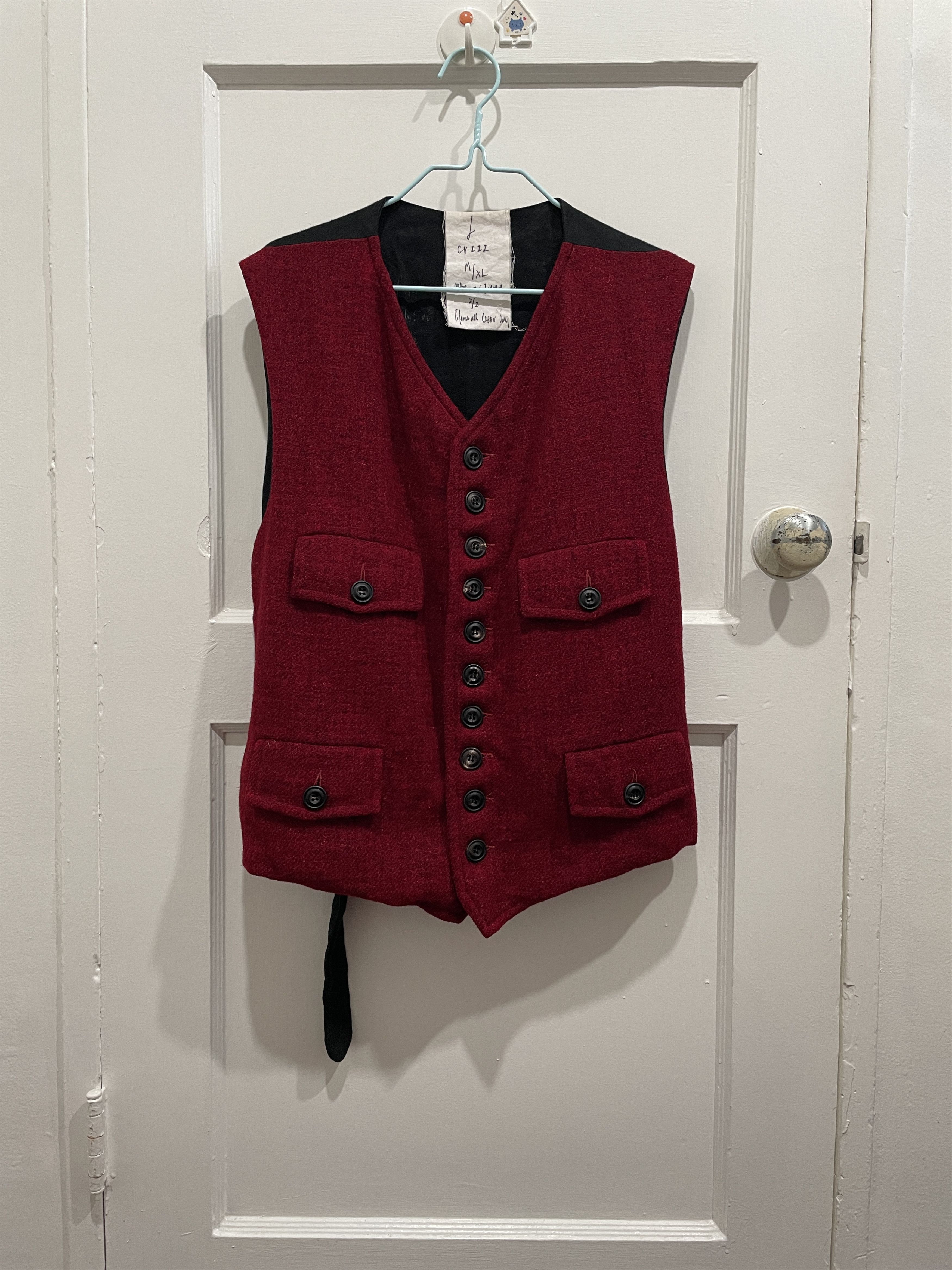 John Alexander Skelton Red Wool Tweed Waistcoat Size US M / EU 48-50 / 2 - 1 Thumbnail