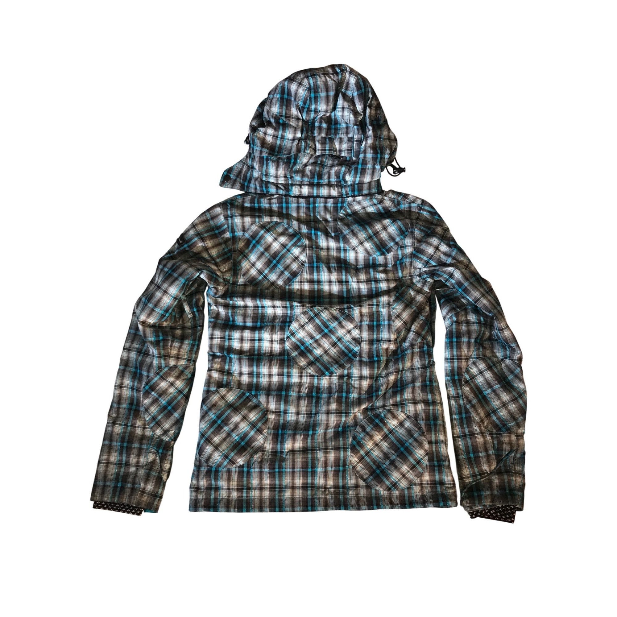 Designer Ride Snowboards Women's Hooded Aqua Plaid Ski Jacket Multico Size S / US 4 / IT 40 - 2 Thumbnail