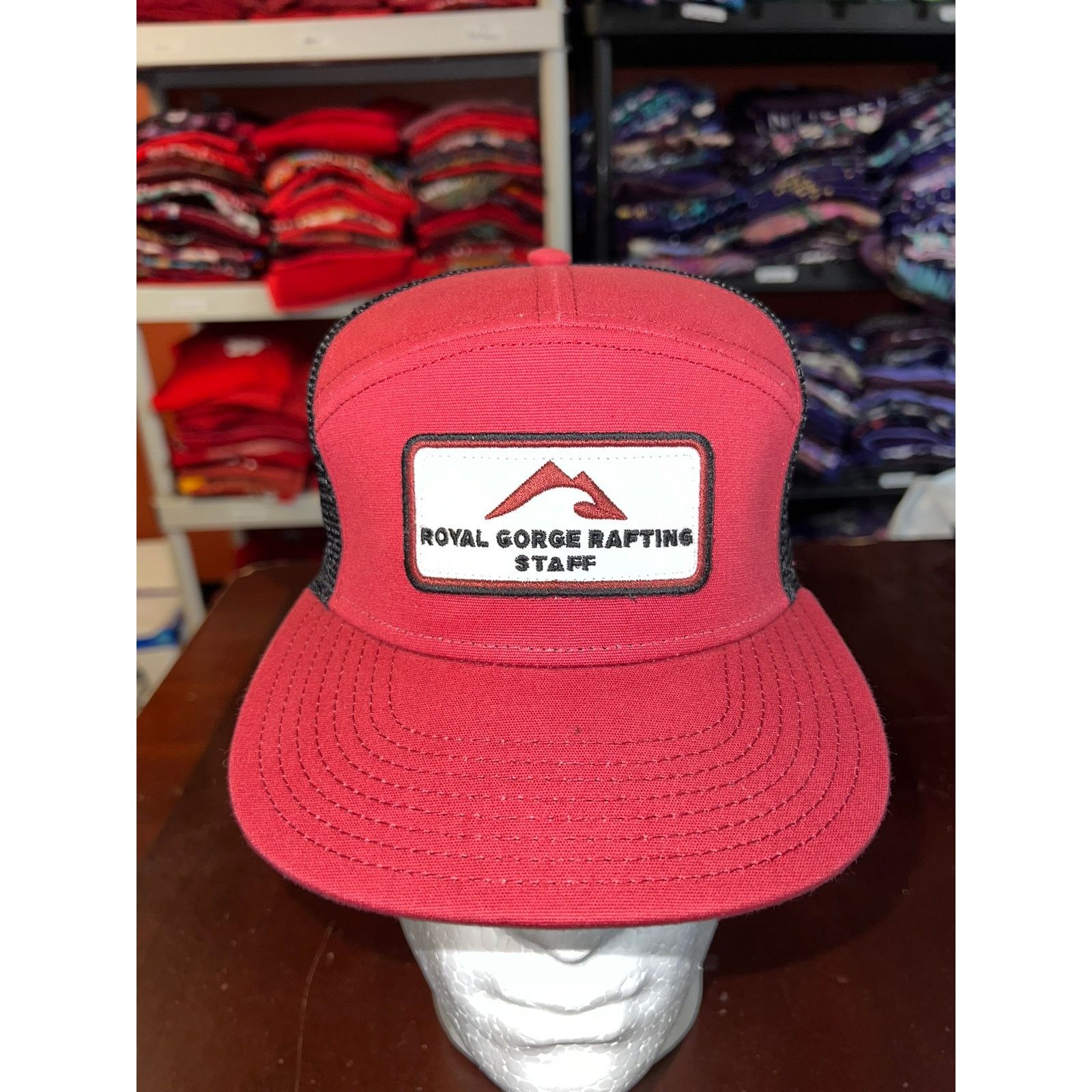 Our Legacy Royal Gorge Hat Staff USA Rafting Red Cap 7 Panel Flat Brim Size ONE SIZE - 2 Thumbnail