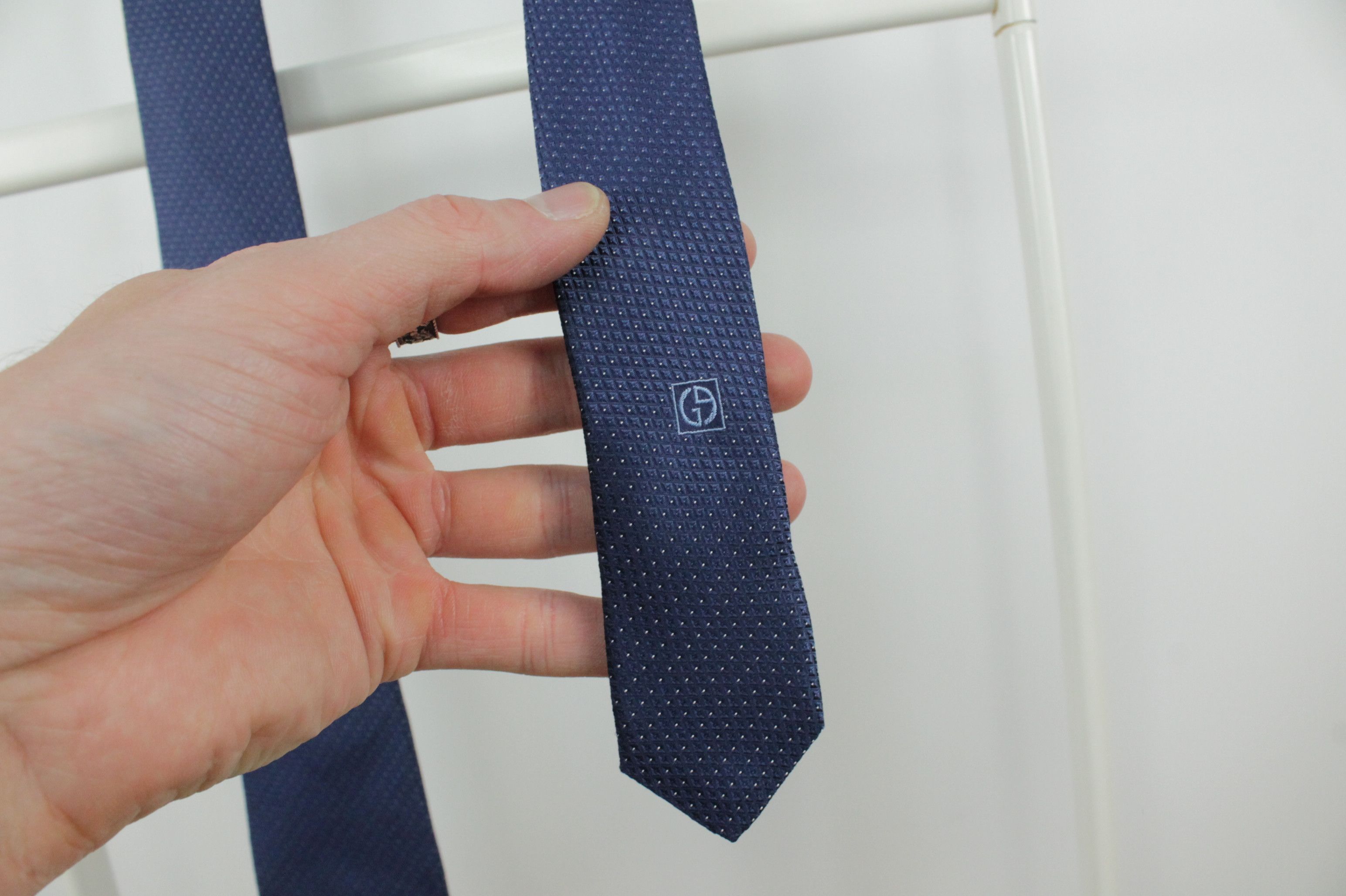 Giorgio Armani Giorgio Armani Textured Blue Silk Tie Size ONE SIZE - 4 Thumbnail